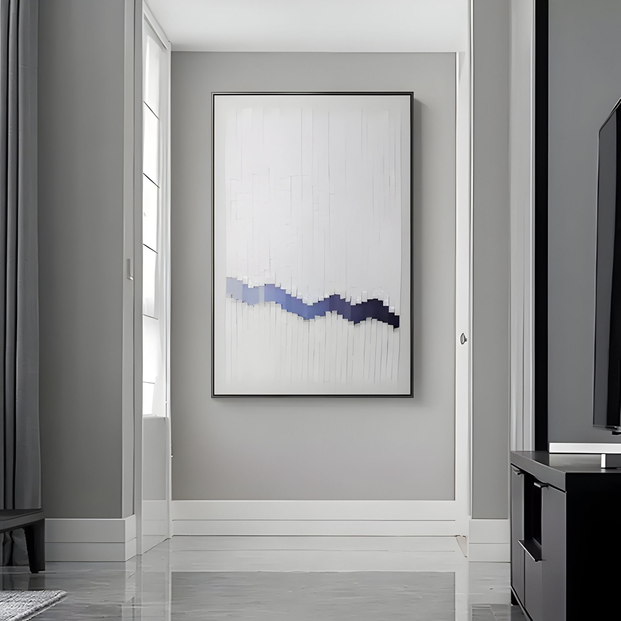 Tressala Indigo Wave Layered Acrylic 3D Wall Art