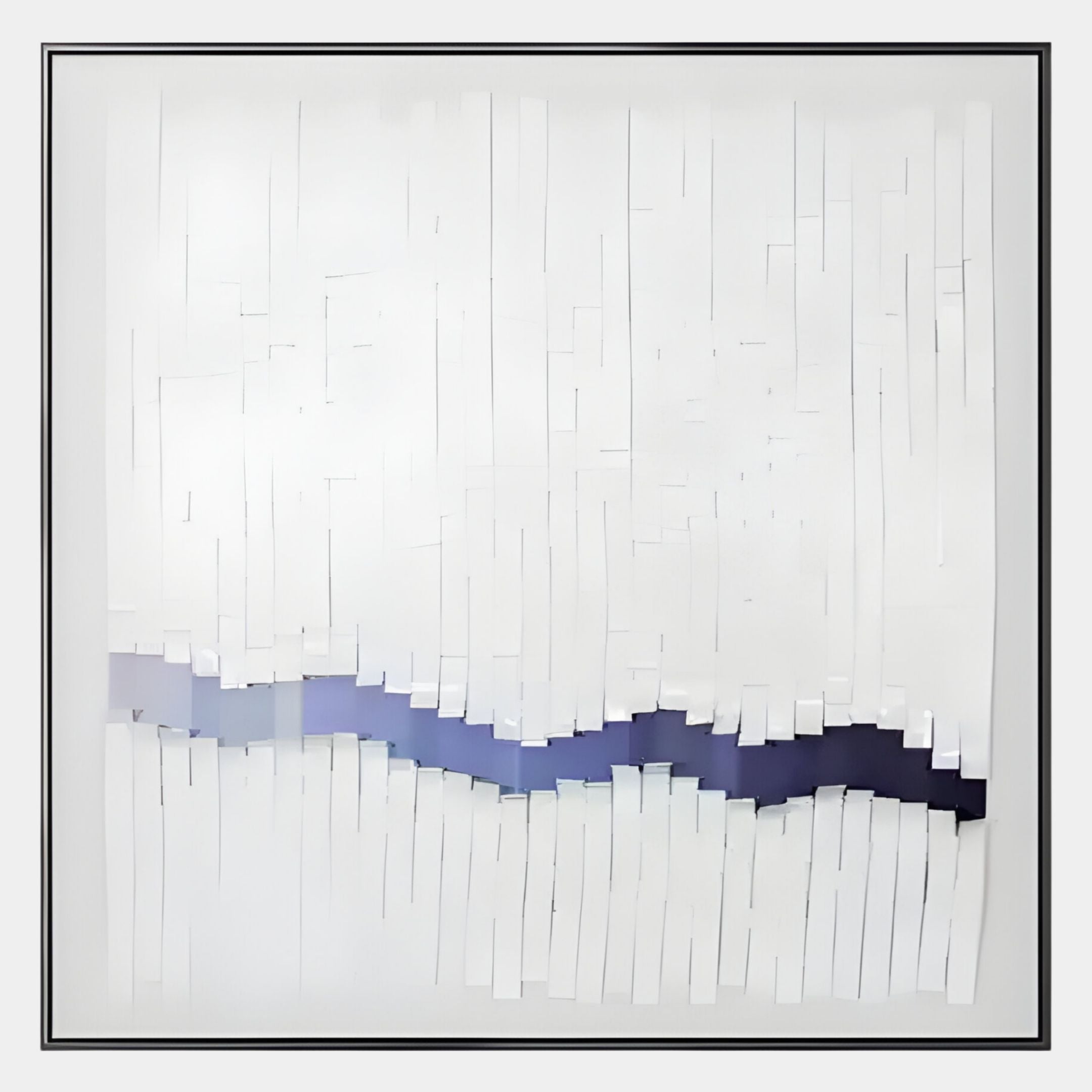 Tressala Indigo Wave Layered Acrylic Square 3D Wall Art