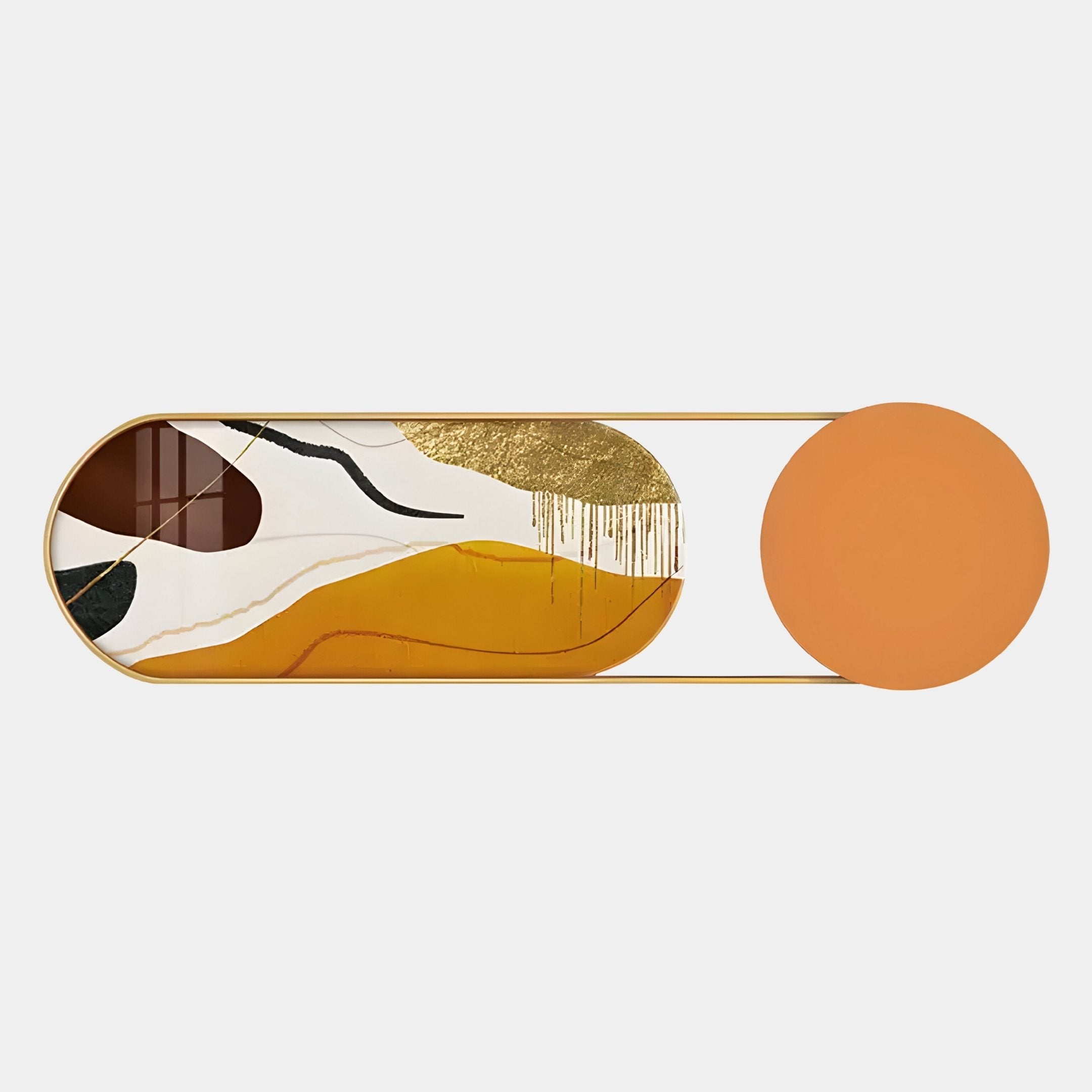 Modvara Burnt Orange Fusion Acrylic & Leather Wall Art