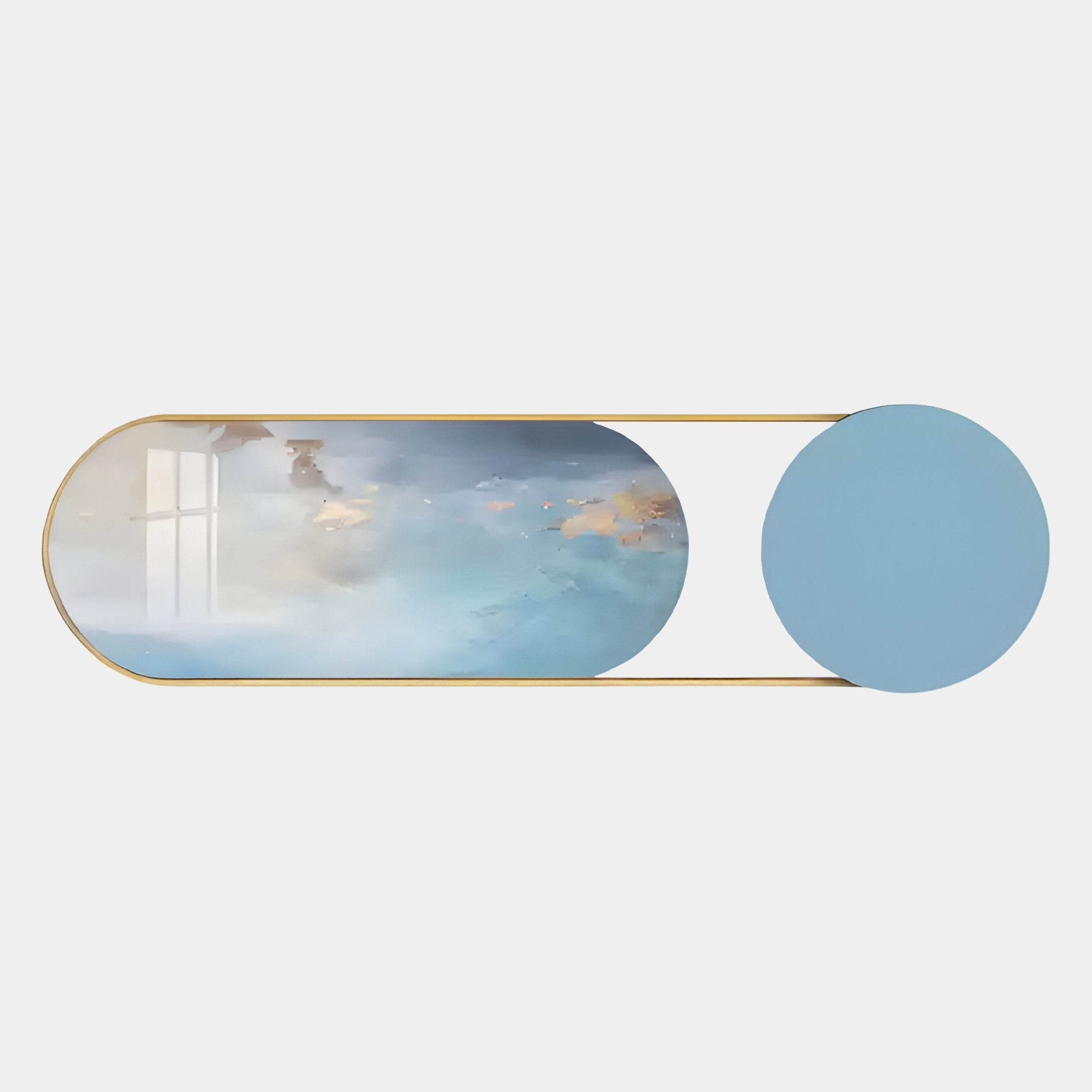 Modvara Sky Blue Fusion Acrylic & Leather Wall Art