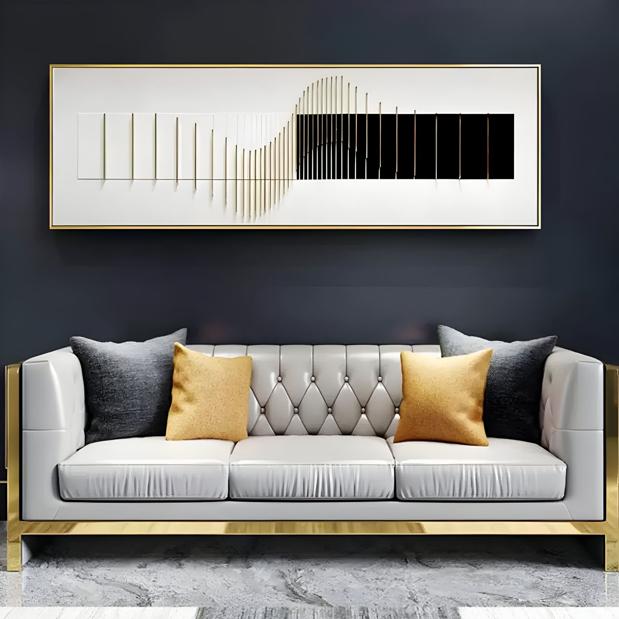 Oscavue I White & Black Ripple Acrylic 3D Wall Art