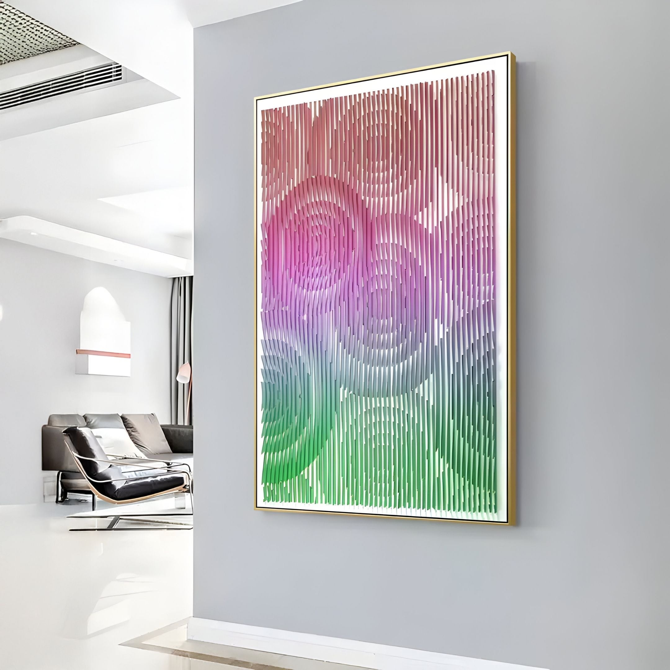 Cirvesta Rose Gradient Ripple Acrylic 3D Wall Art
