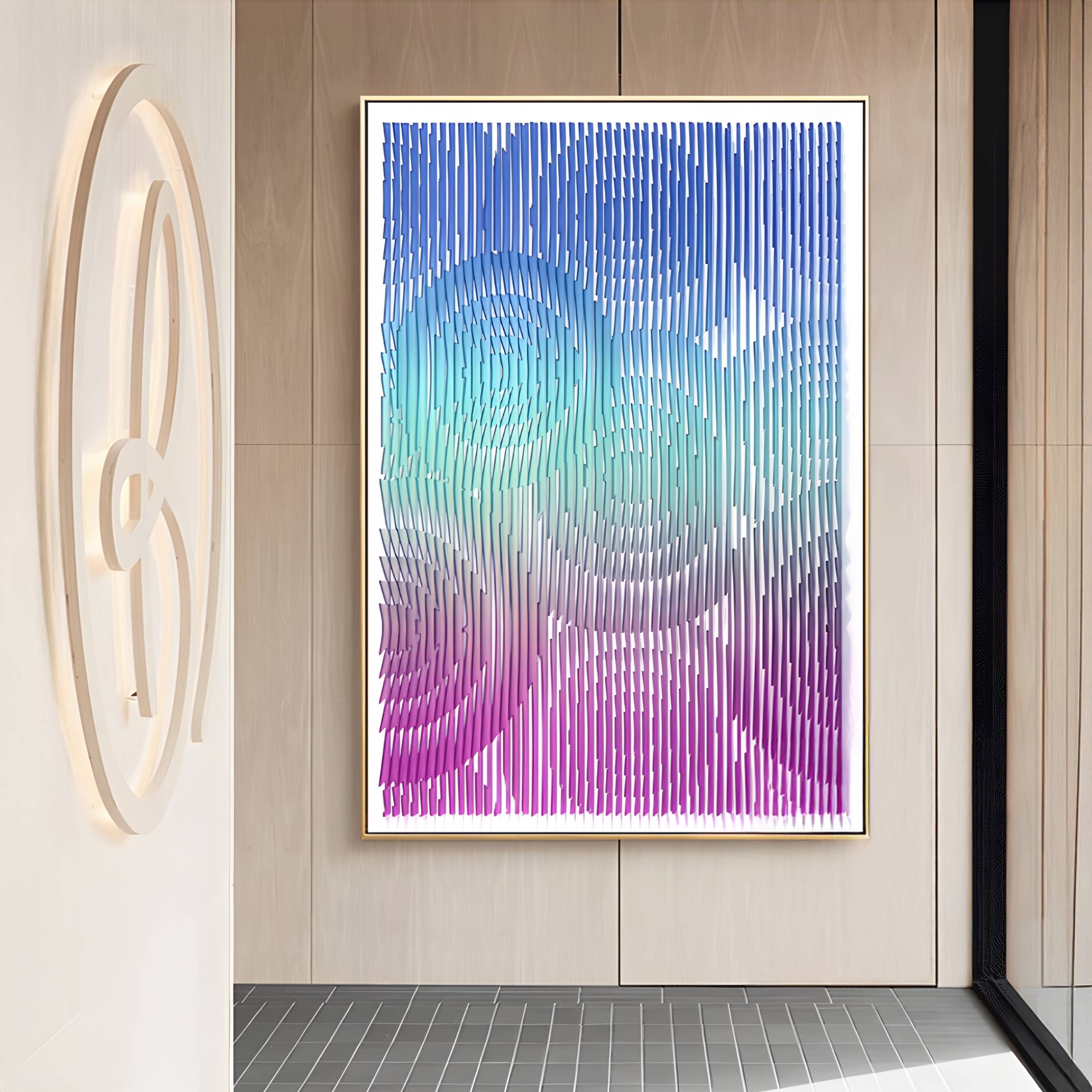 Cirvesta Blue Gradient Ripple Acrylic 3D Wall Art