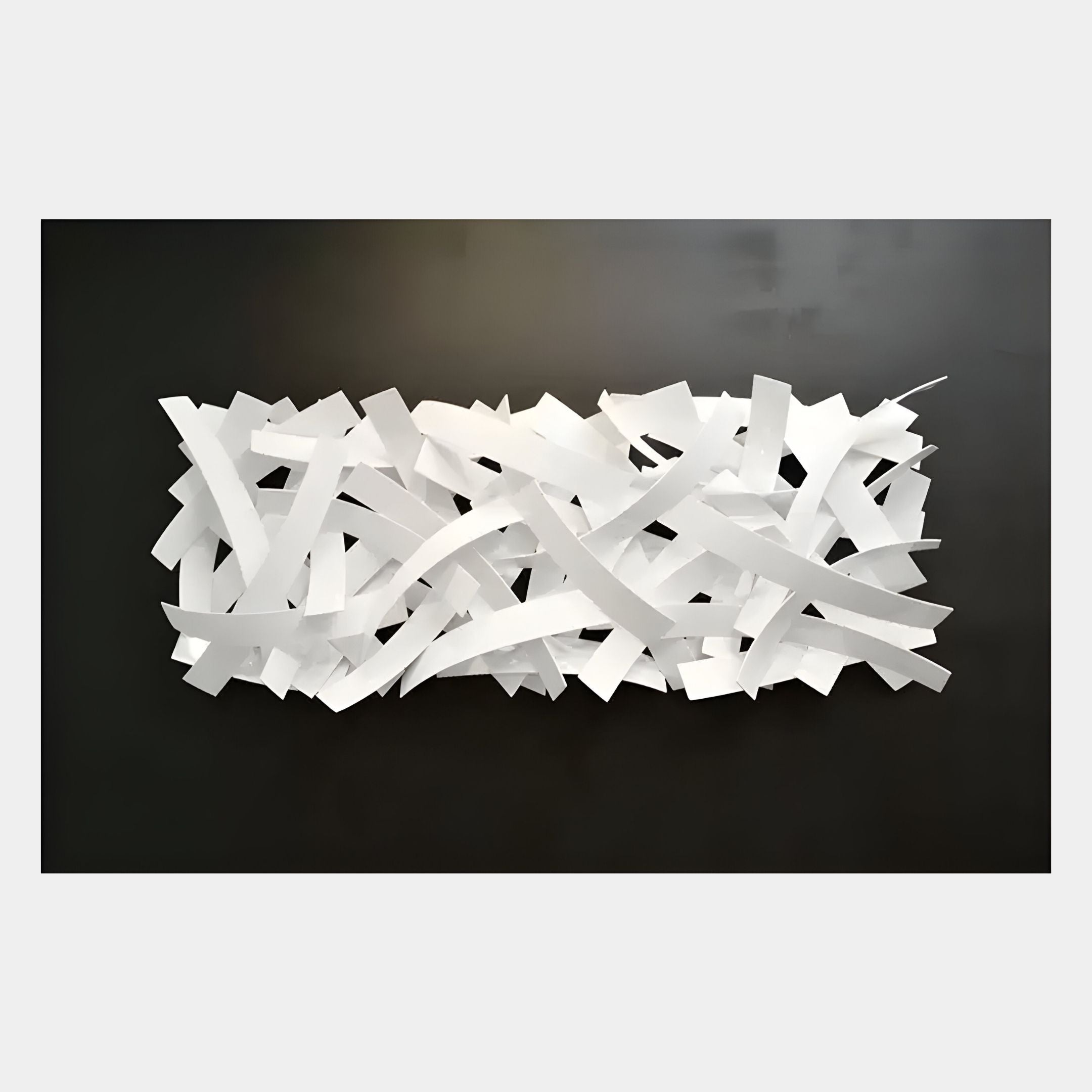 Stravira Black I Sculptural White Metal 3D Wall Art