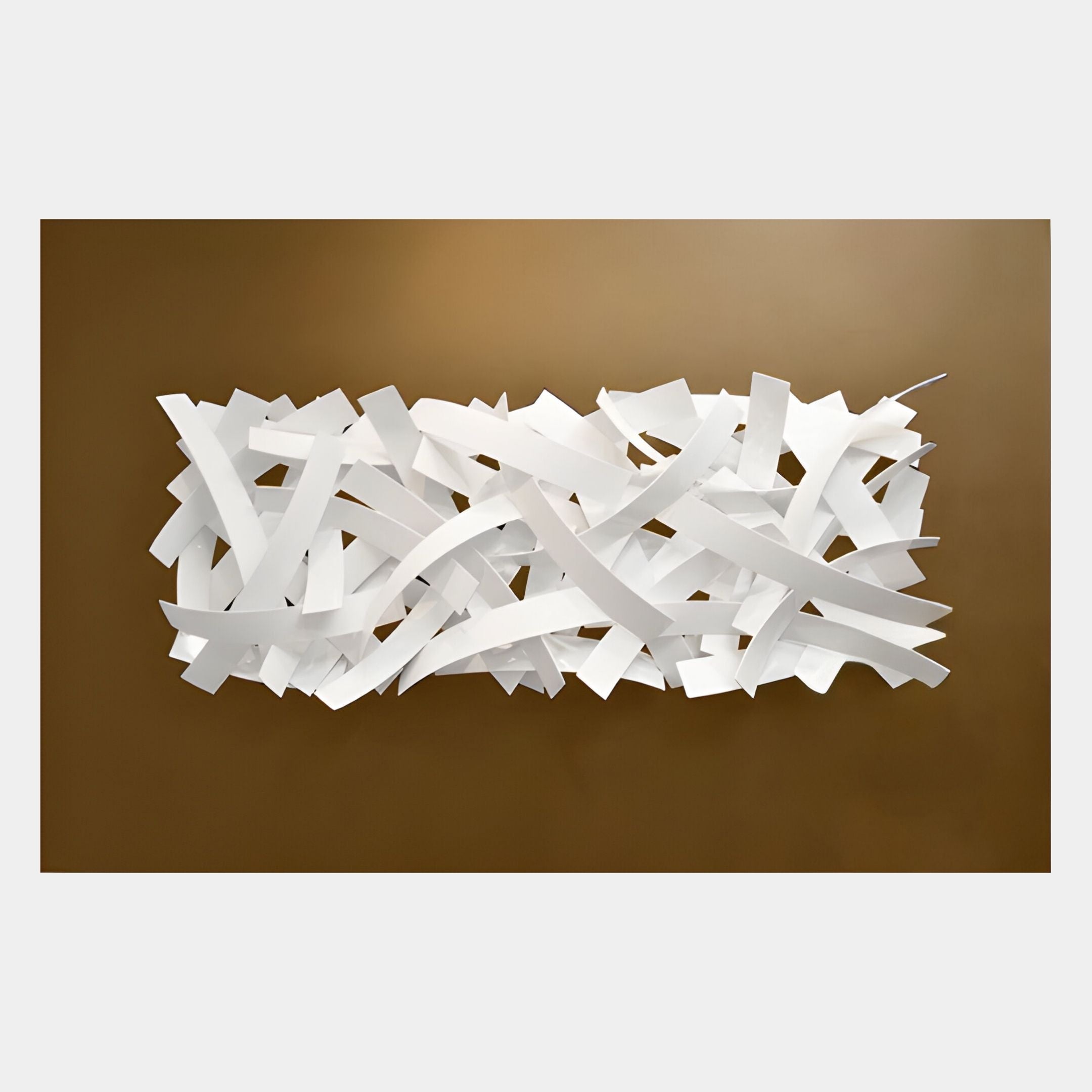 Stravira Copper I Sculptural White Metal 3D Wall Art