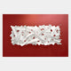 Stravira Red & Sculptural White Metal 3D Wall Art