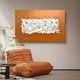 Stravira Orange & Sculptural White Metal 3D Wall Art