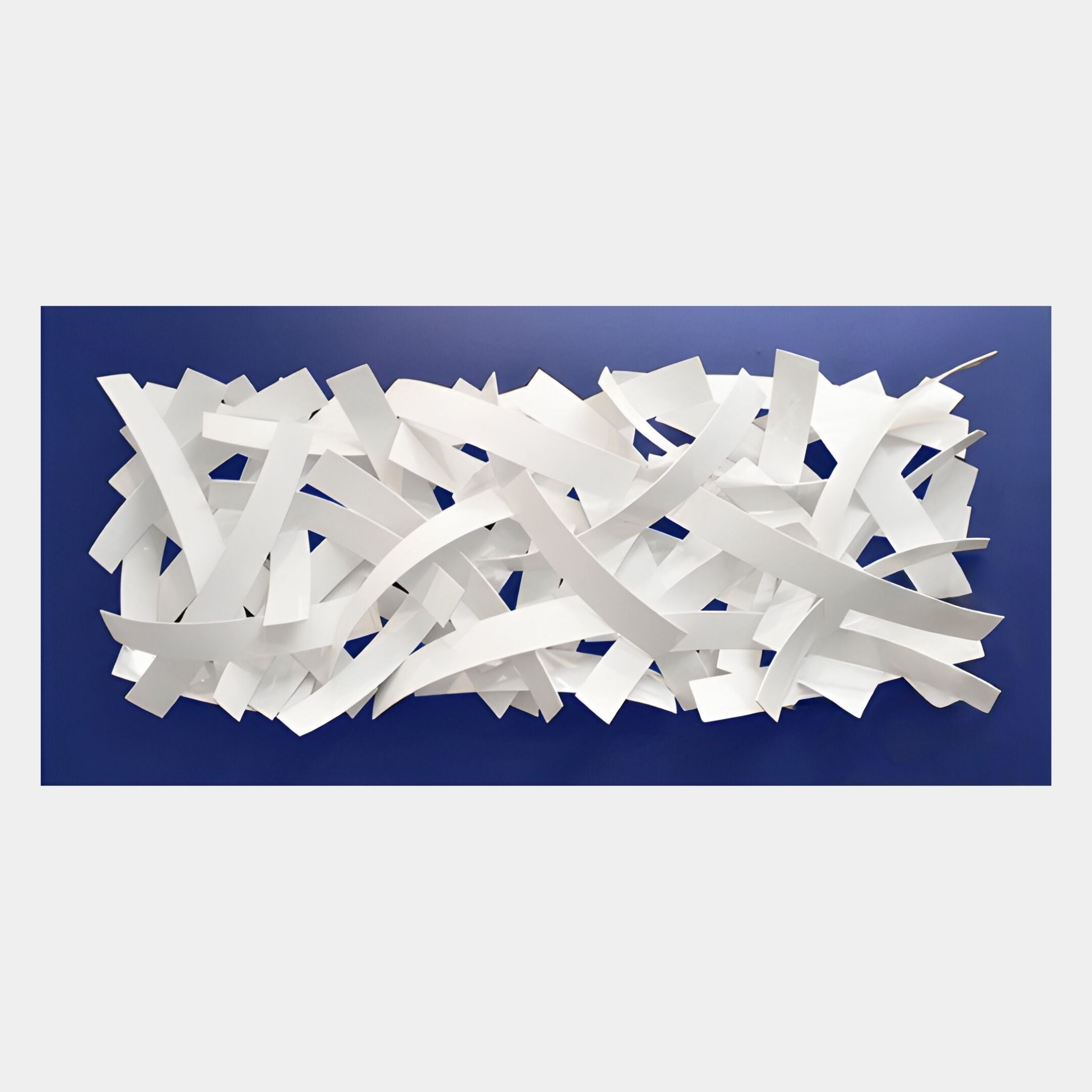 Stravira Blue II Sculptural White Metal 3D Wall Art