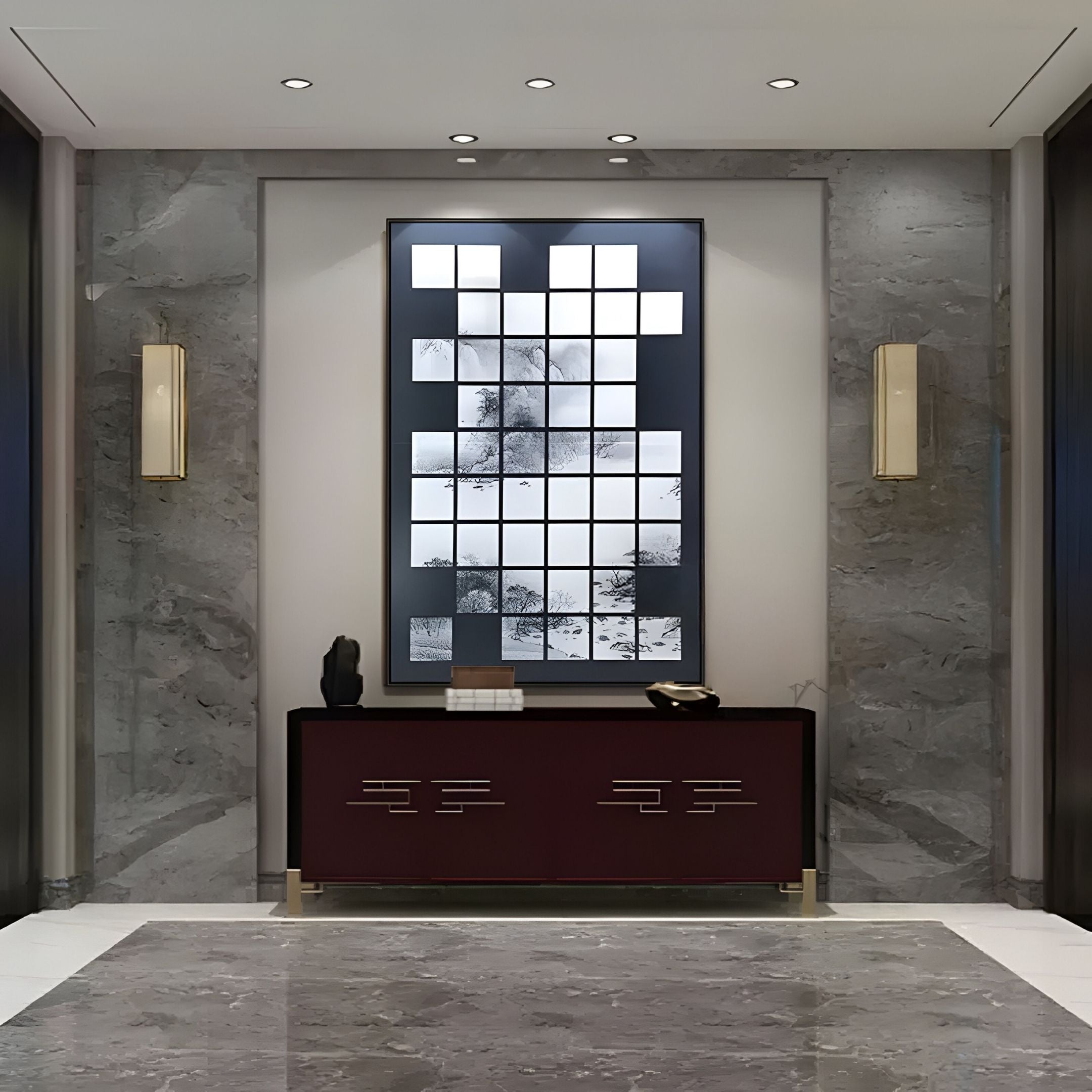 Kanshiro Black Panelled Landscape Acrylic 3D Wall Art
