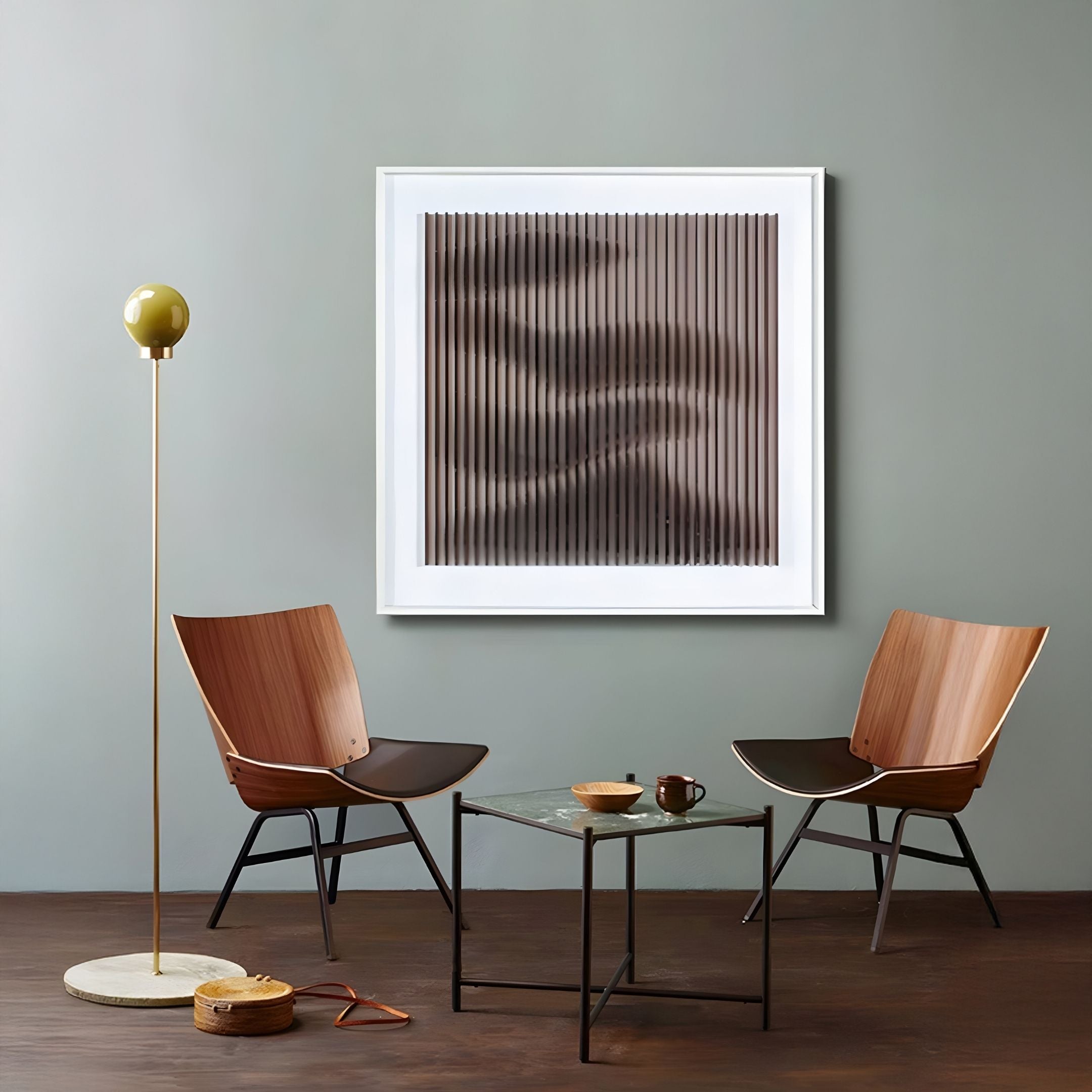 Linscend Brown Ripple Slatted Acrylic 3D Wall Art
