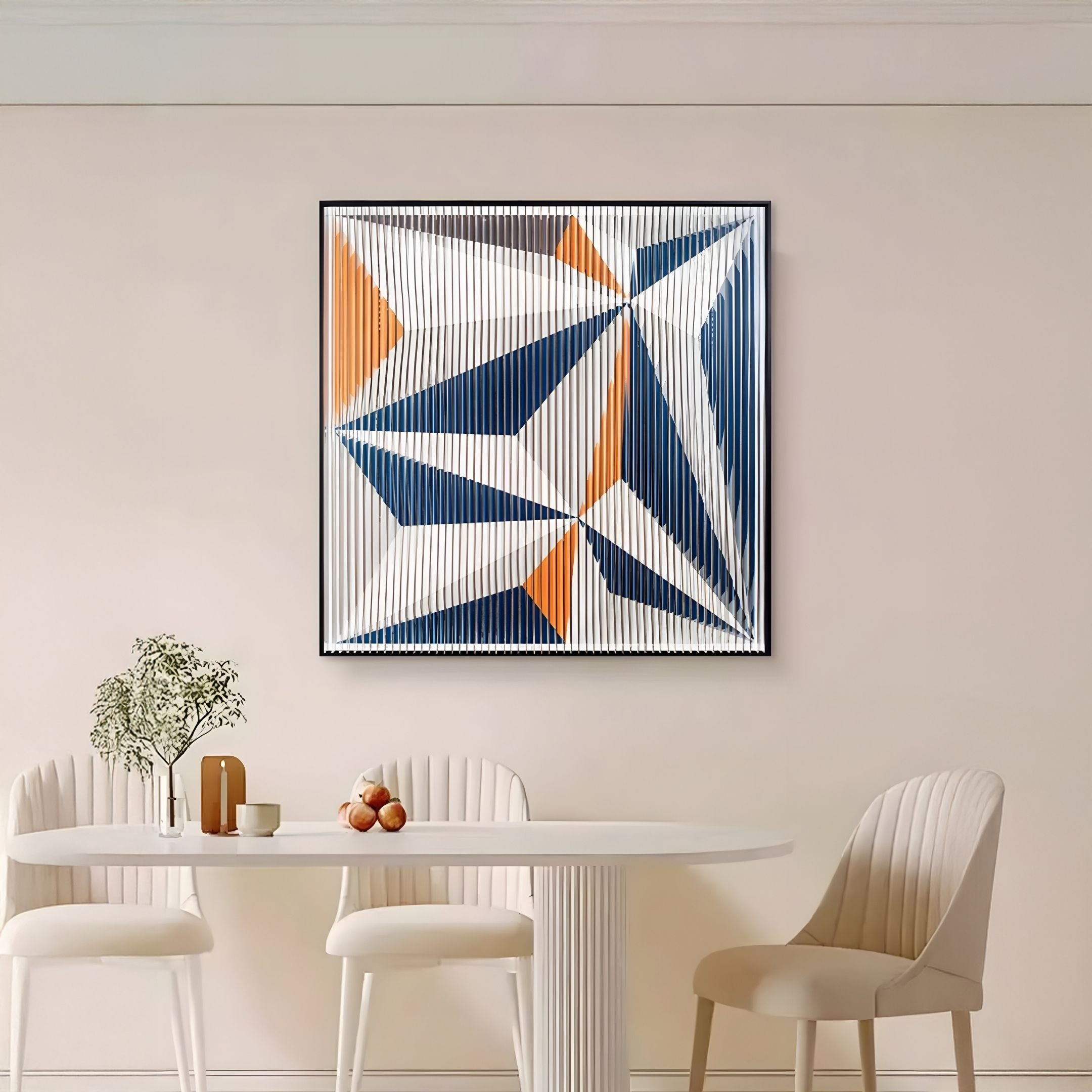 Valtrix Multicolour Geometric Stripe Acrylic 3D Wall Art