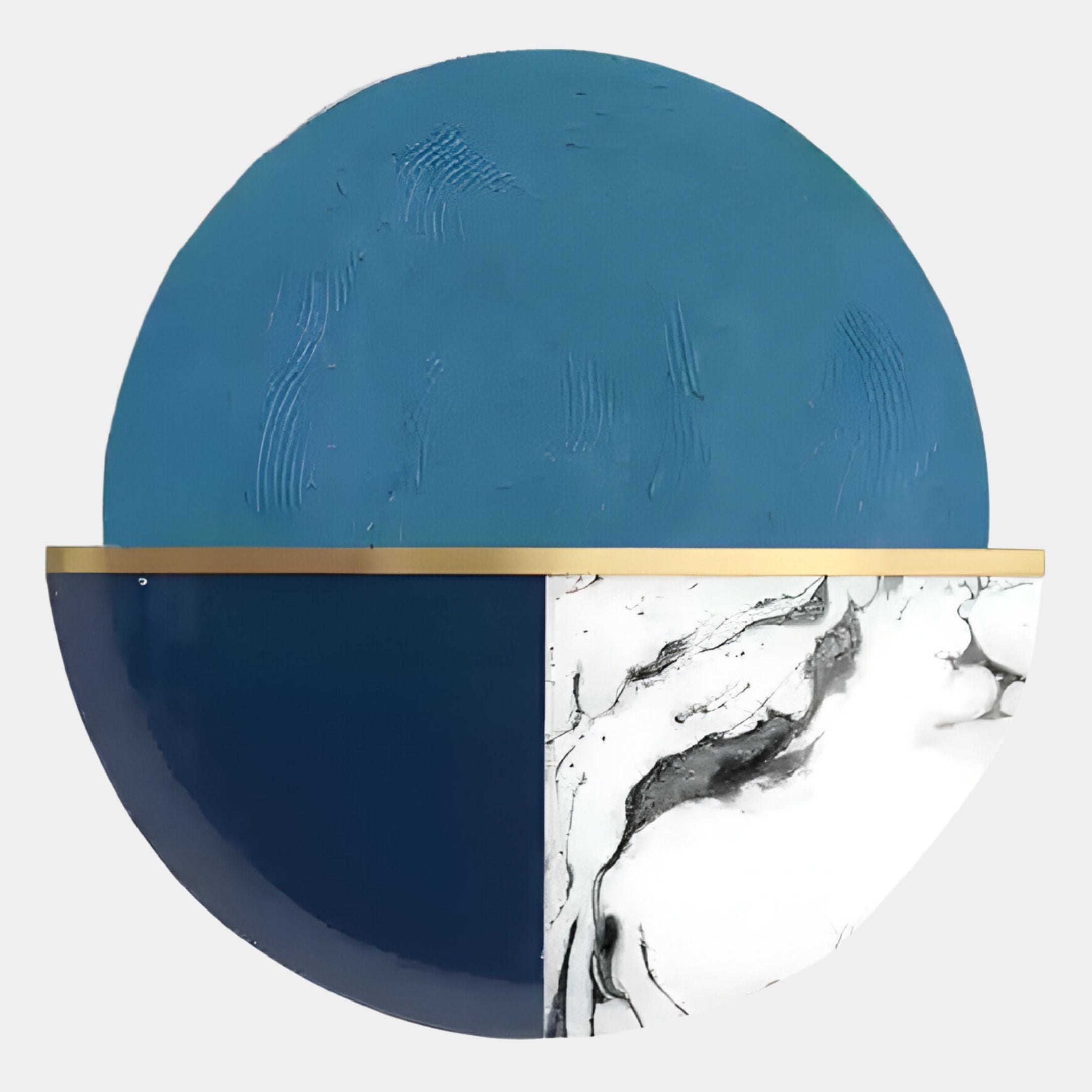 Meridra Blue & Marble Segment Circular 3D Wall Art