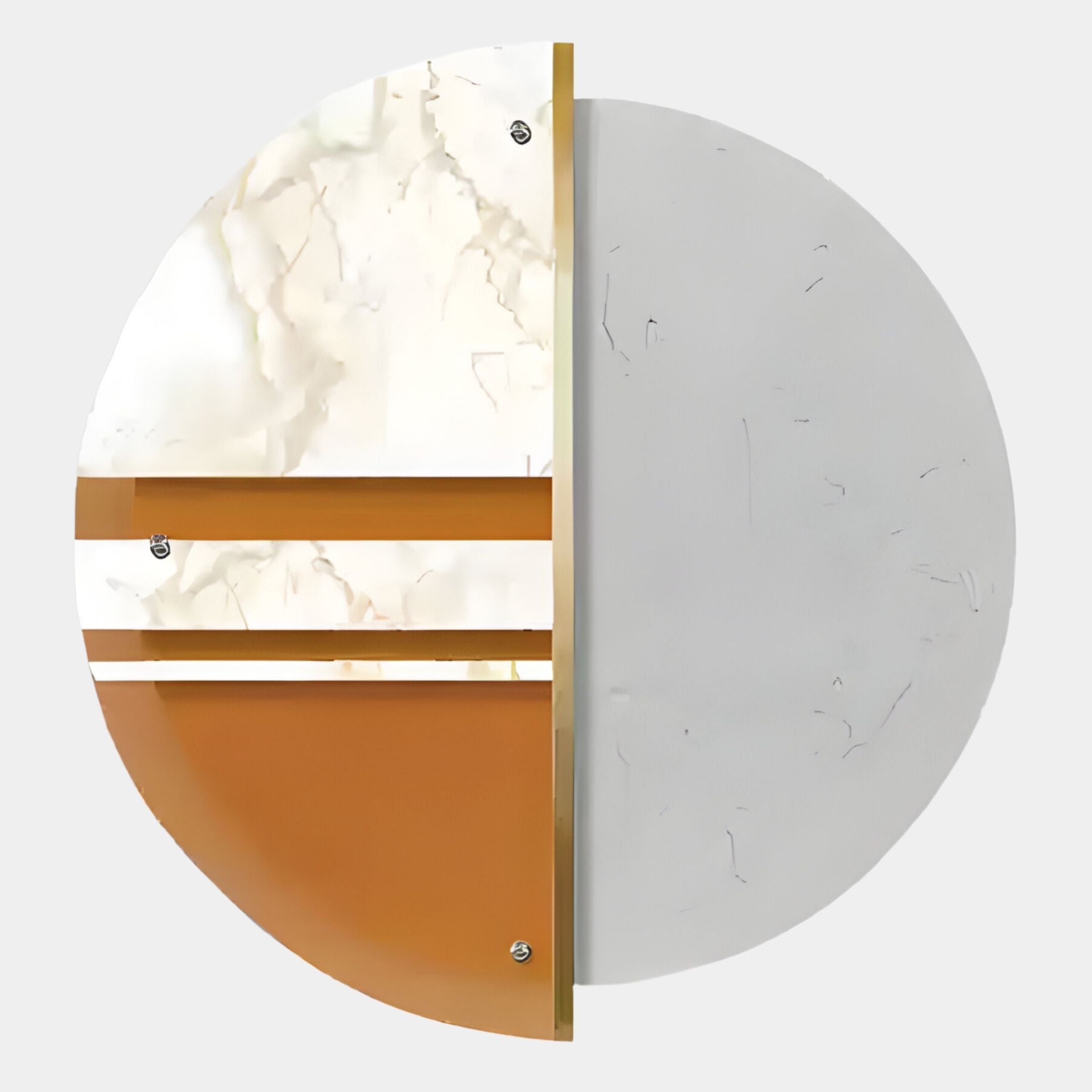 Meridra Ochre Stripe & Cream Marble Circular 3D Wall Art