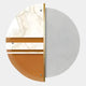 Meridra Ochre Stripe & Cream Marble Circular 3D Wall Art
