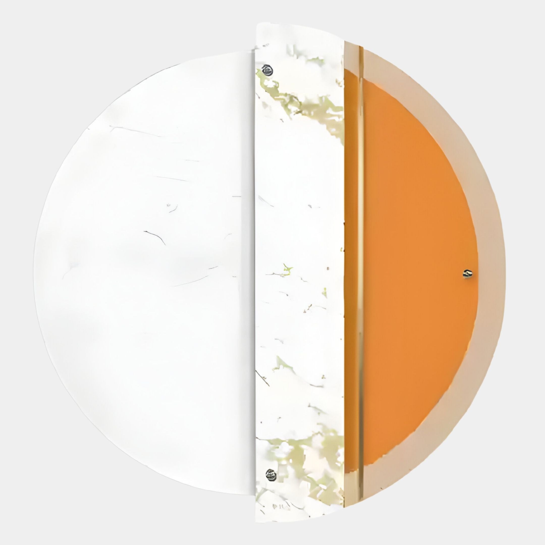 Meridra Orange Crescent & White Marble Circular 3D Wall Art