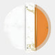 Meridra Orange Crescent & White Marble Circular 3D Wall Art