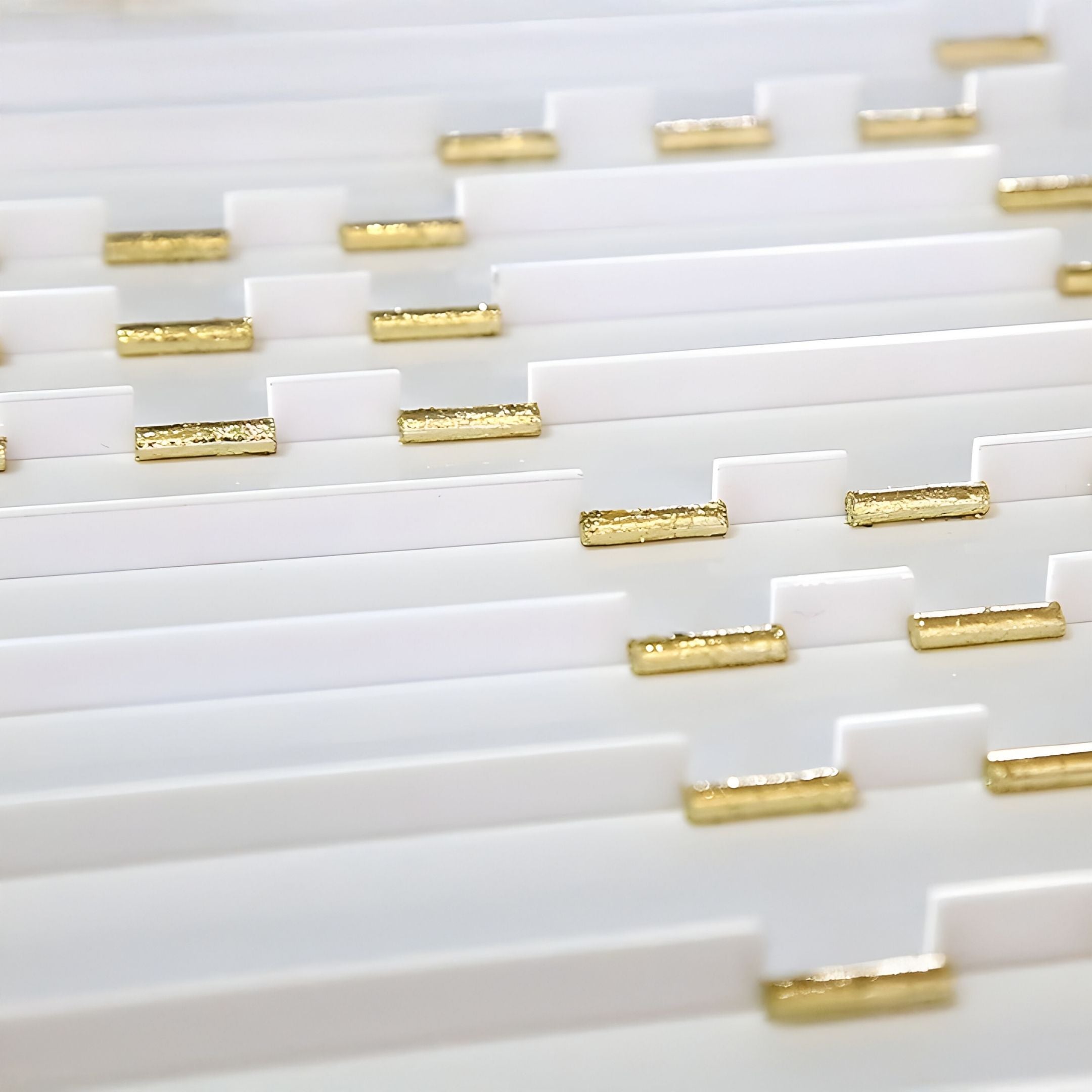 Linquora Grid Lines Gold Foil Acrylic 3D Wall Art