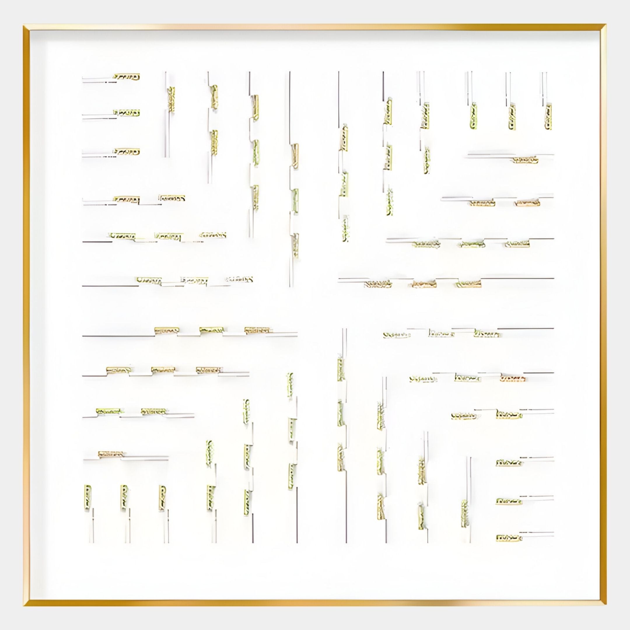 Linquora Grid Lines Gold Foil Acrylic 3D Wall Art