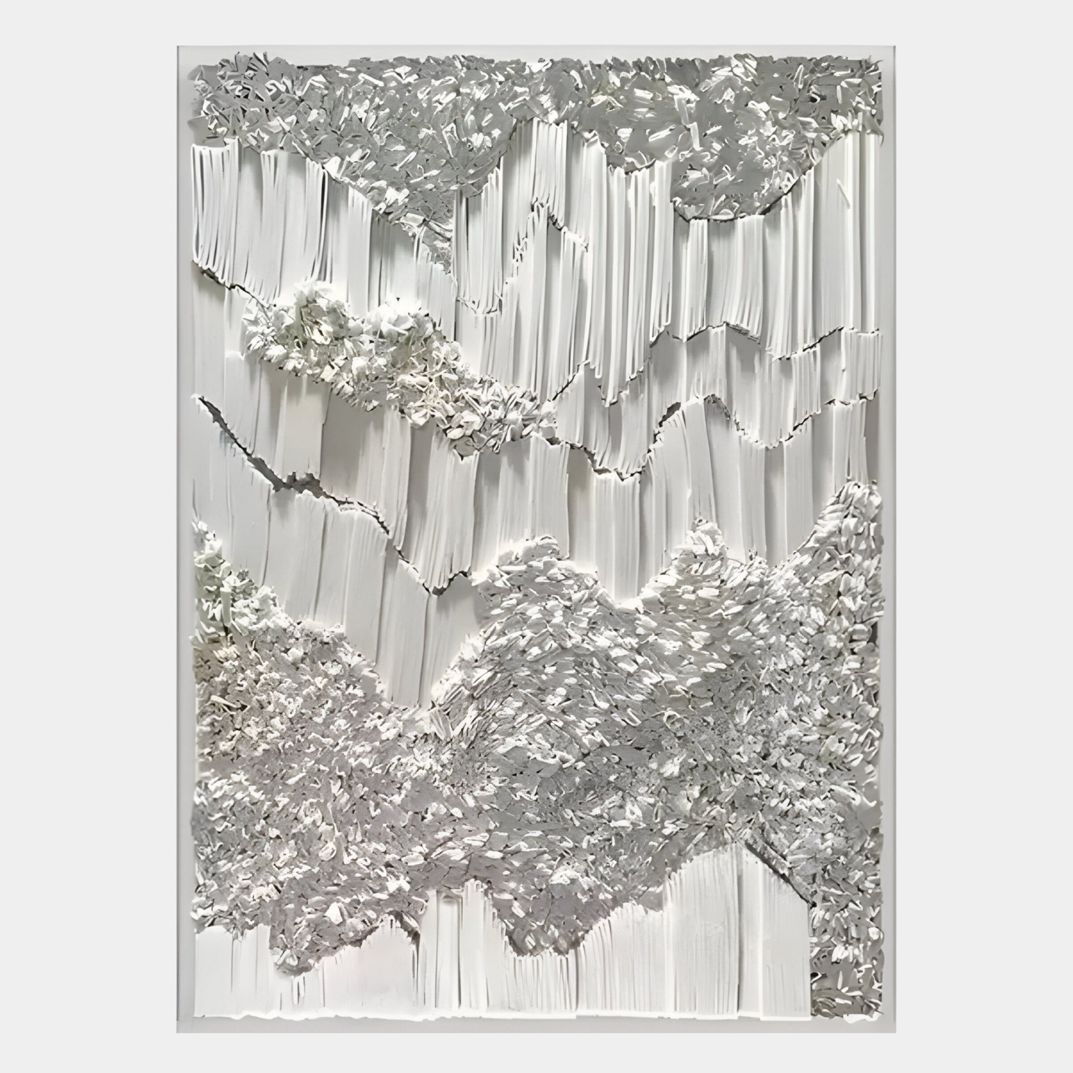 Tessara Ivory Organic Ripple Relief Felt 3D Wall Art