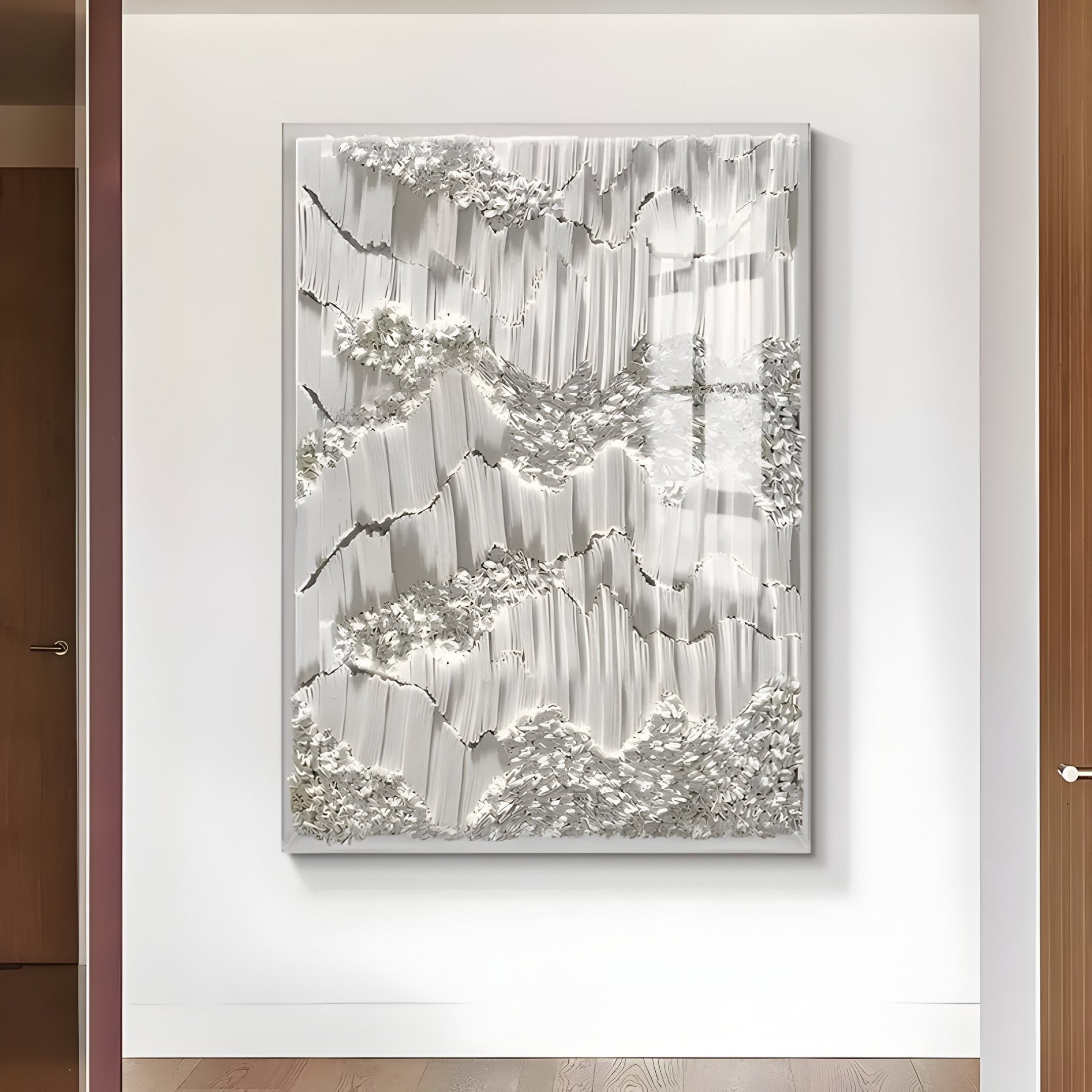 Tessara Ivory Ridge Contour Felt 3D Wall Art