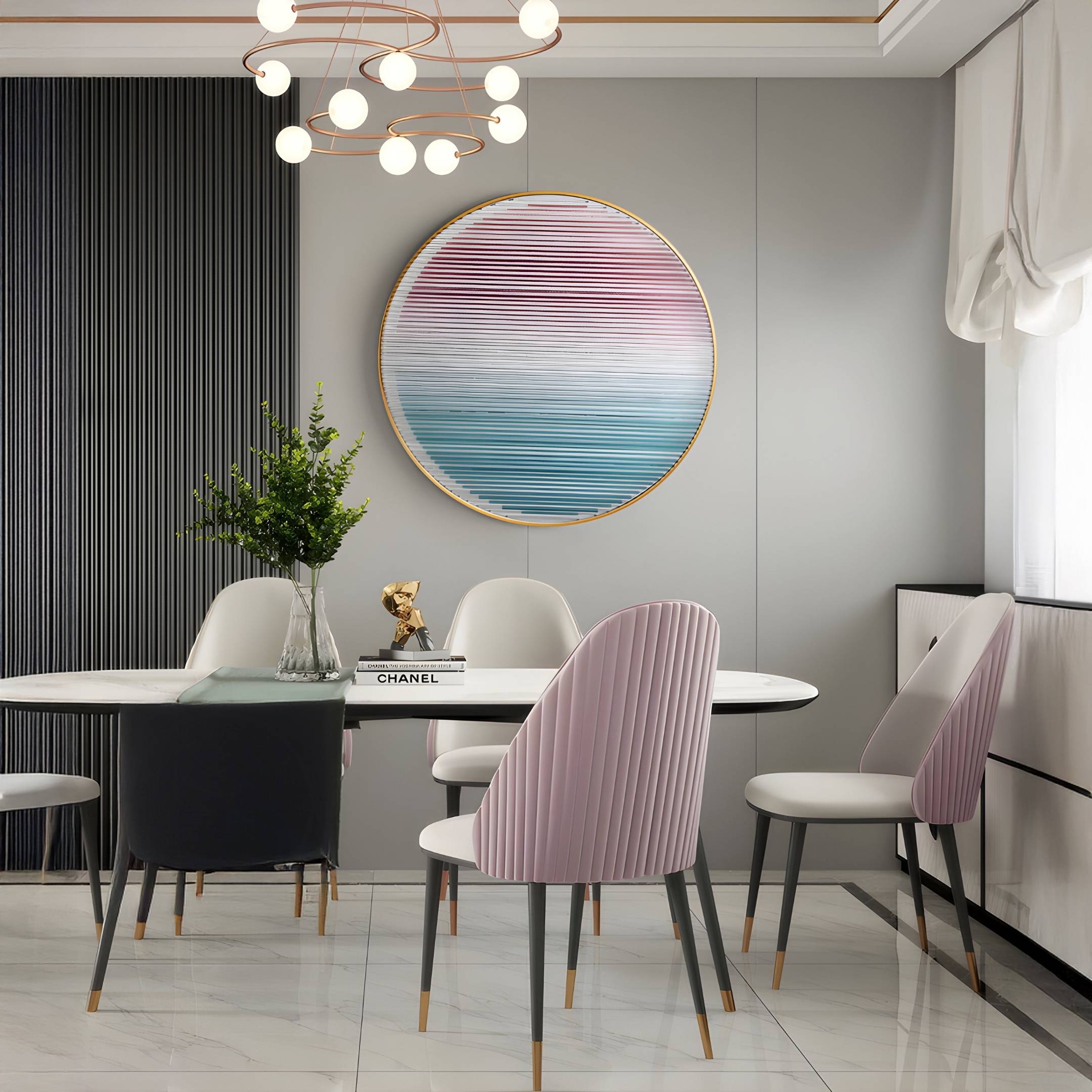 Orbiven Rose & Aqua Gradient Acrylic 3D Wall Art
