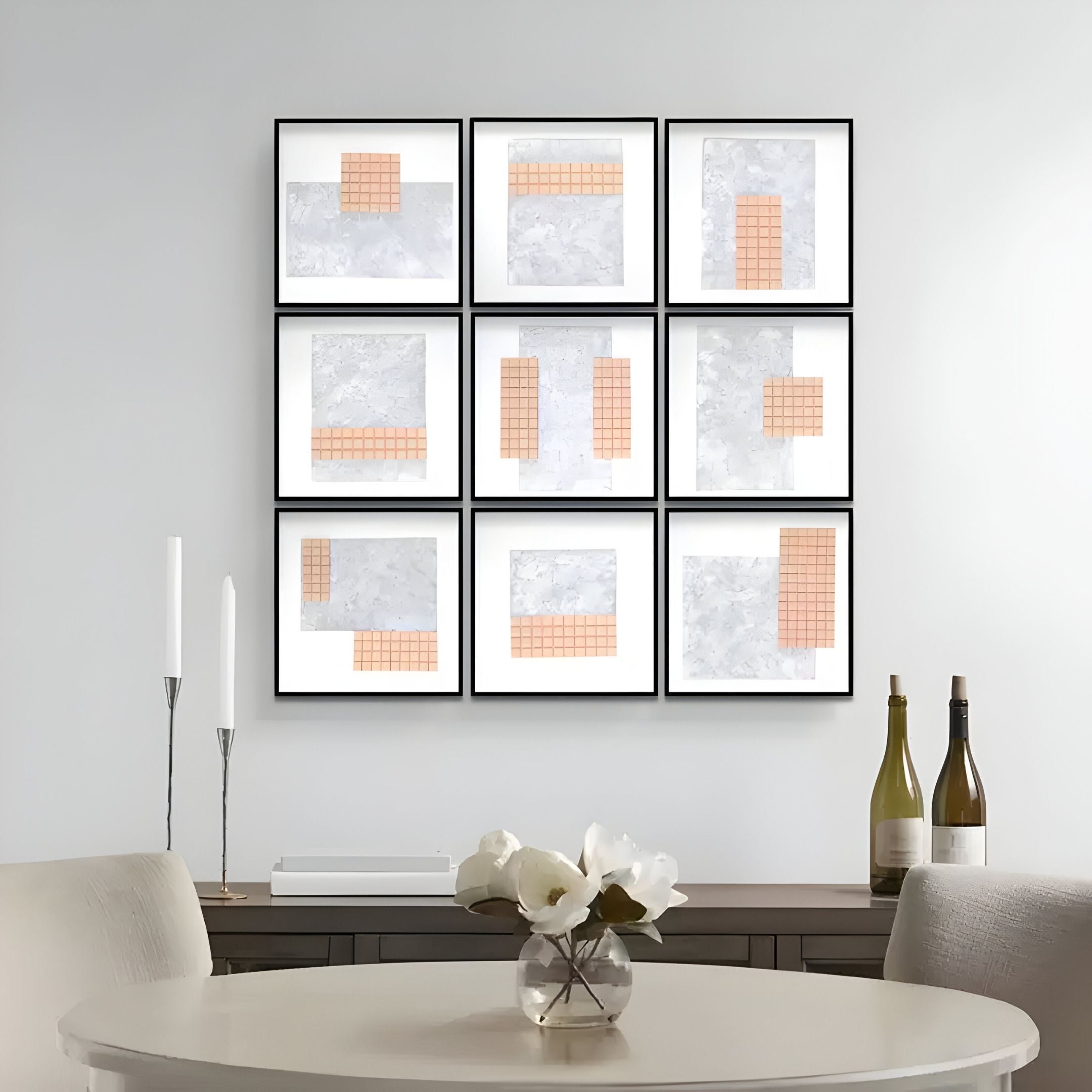 Terracube VIII Hand-Painted Framed Acrylic 3D Wall Art