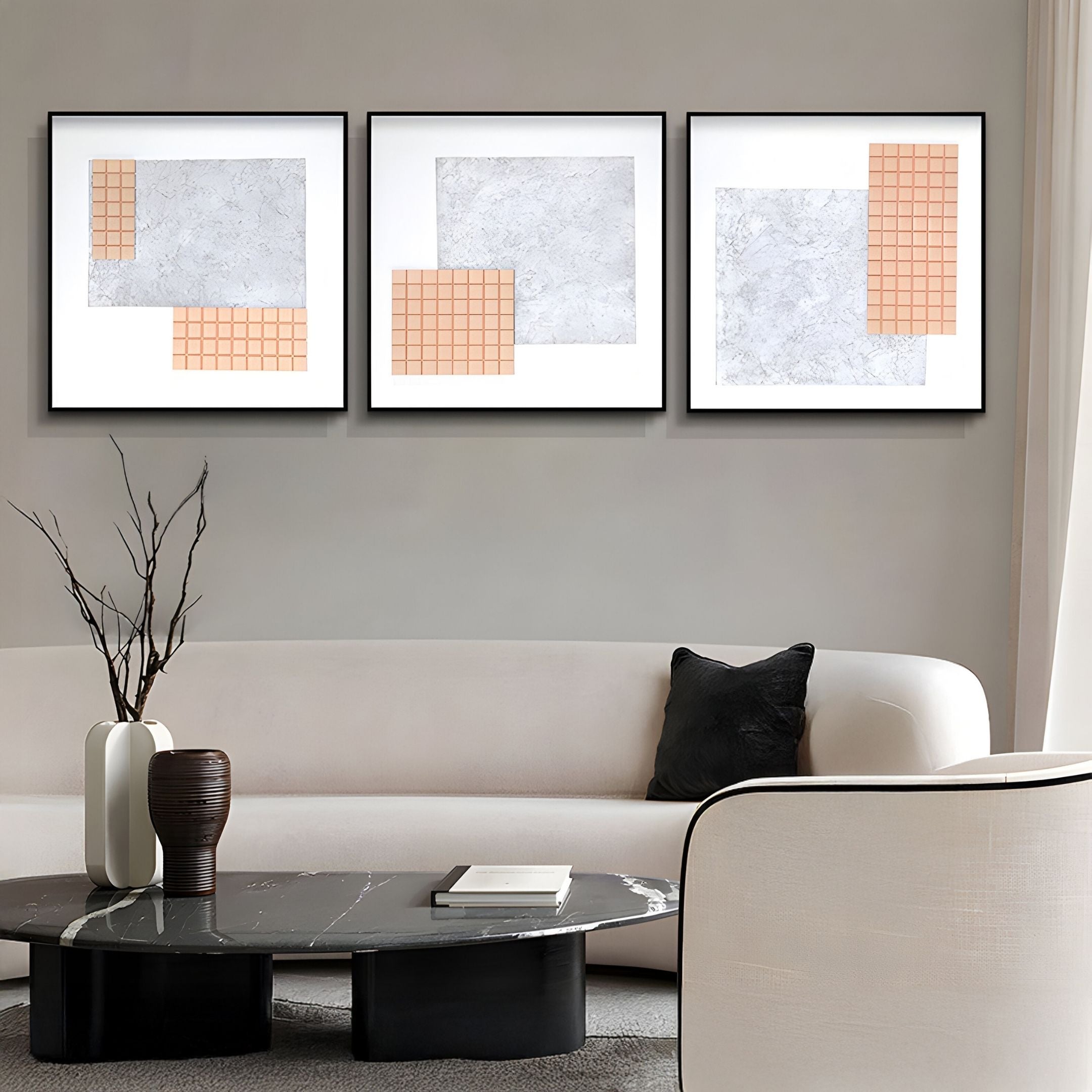 Terracube IV Hand-Painted Framed Acrylic 3D Wall Art