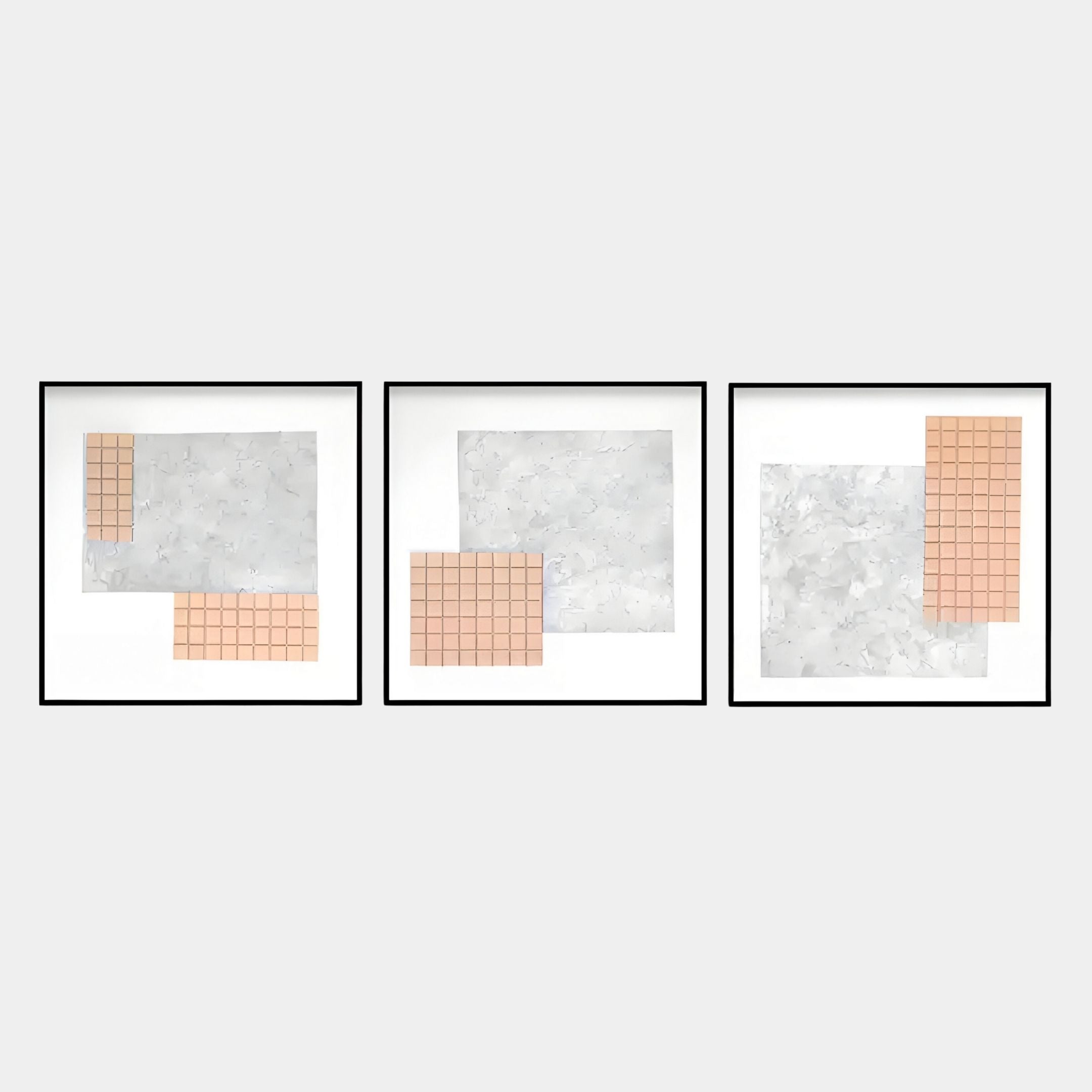 Terracube 3-Set Hand-Painted Framed Acrylic 3D Wall Art - Type II, IV, XI