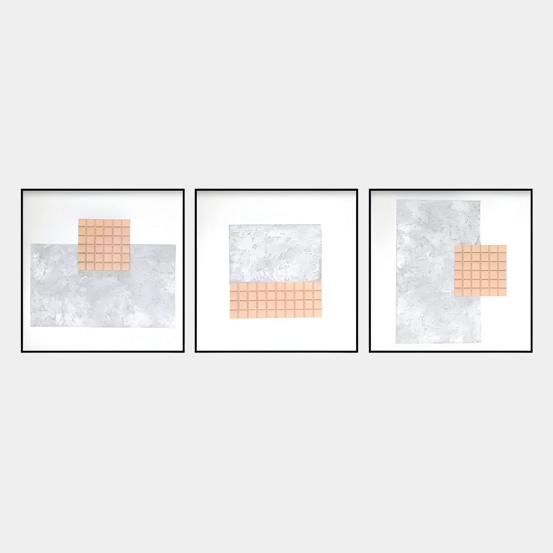 Terracube 3-Set Hand-Painted Framed Acrylic 3D Wall Art - Type VI,VII,X