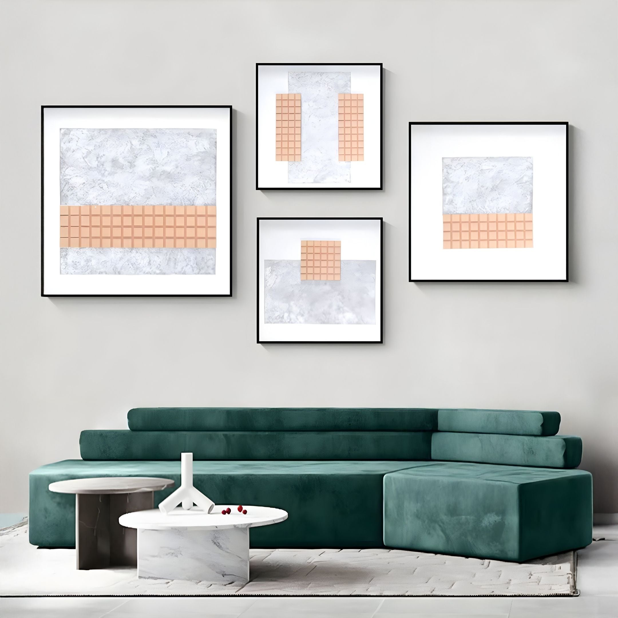 Terracube I Hand-Painted Framed Acrylic 3D Wall Art