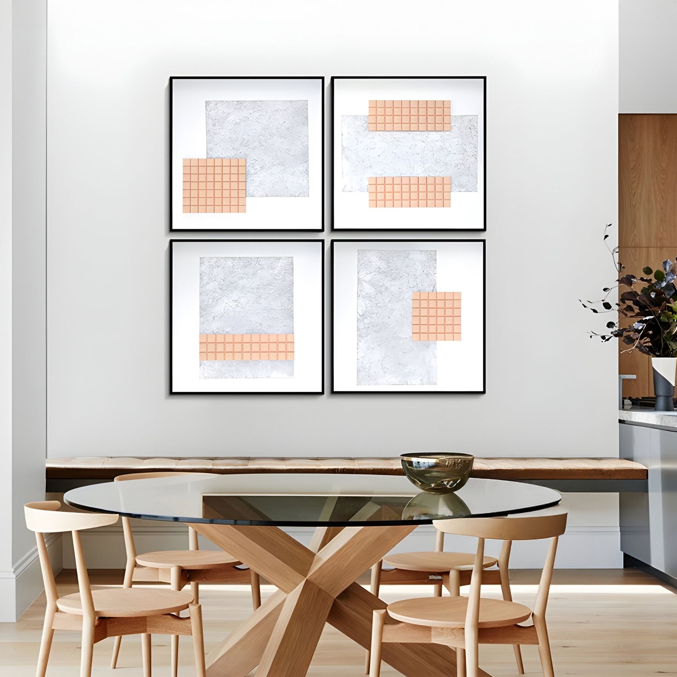 Terracube IX Hand-Painted Framed Acrylic 3D Wall Art