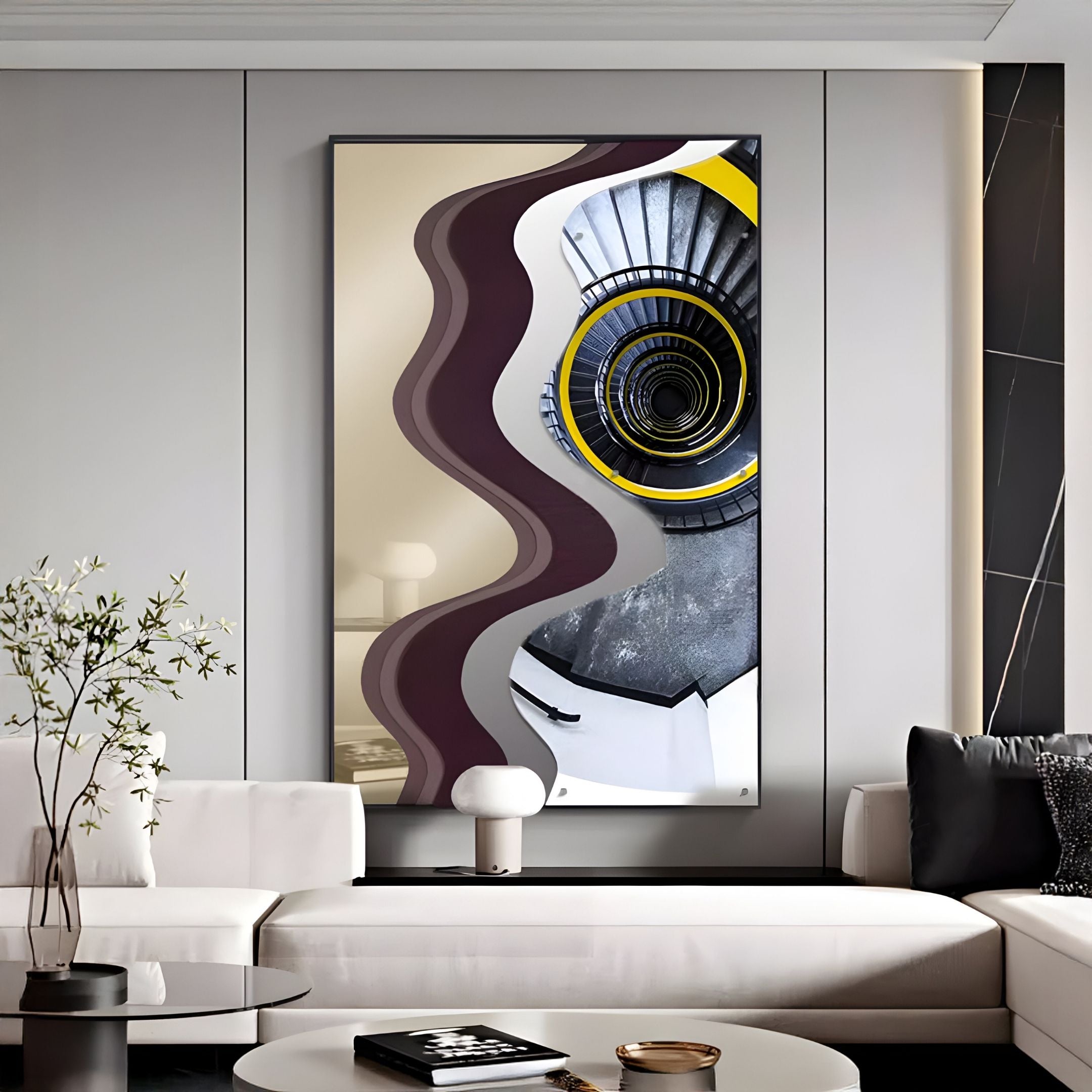 Veridra Spiral Stair V Acrylic & Metal 3D Wall Art
