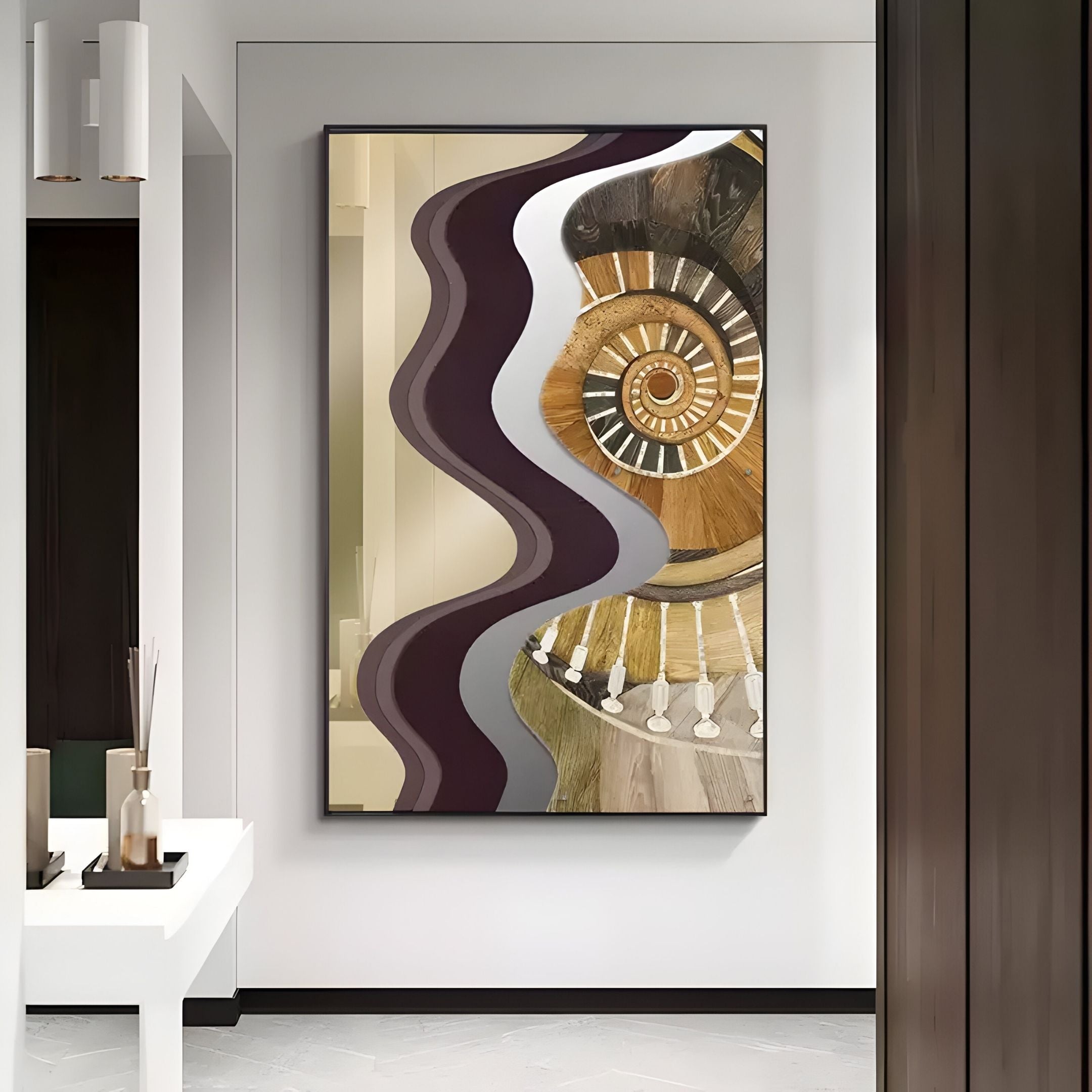 Veridra Spiral Stair II Acrylic & Metal 3D Wall Art