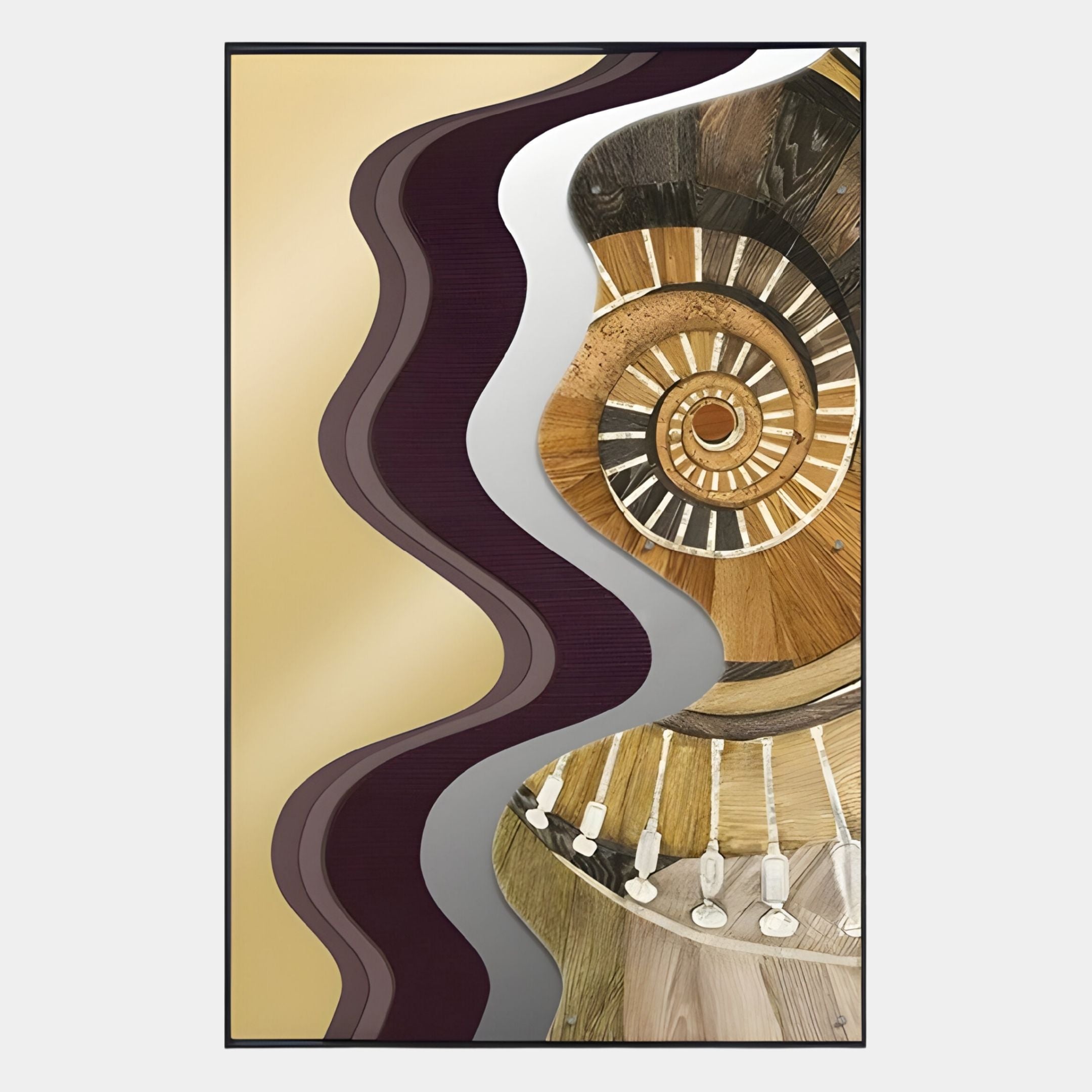 Veridra Spiral Stair II Acrylic & Metal 3D Wall Art