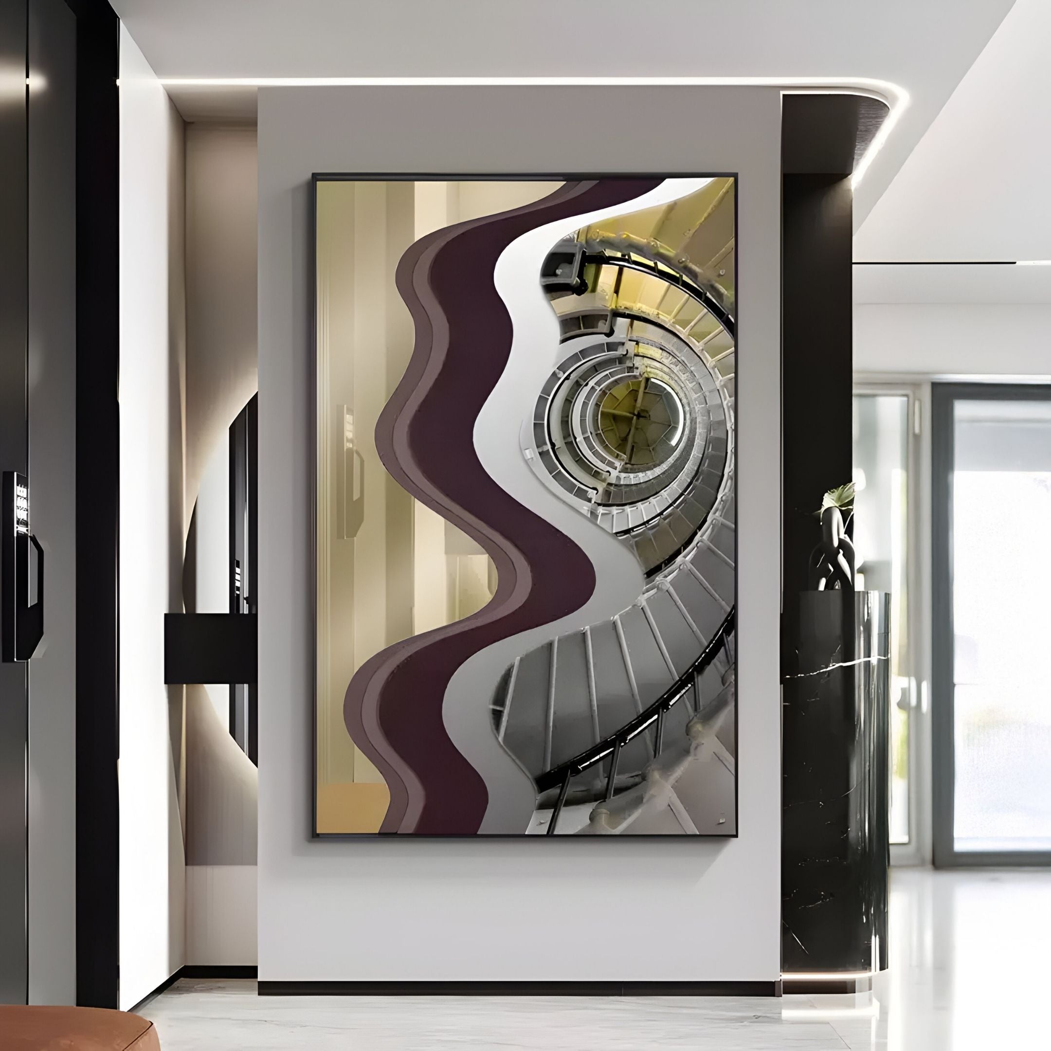Veridra Spiral Stair IV Acrylic & Metal 3D Wall Art