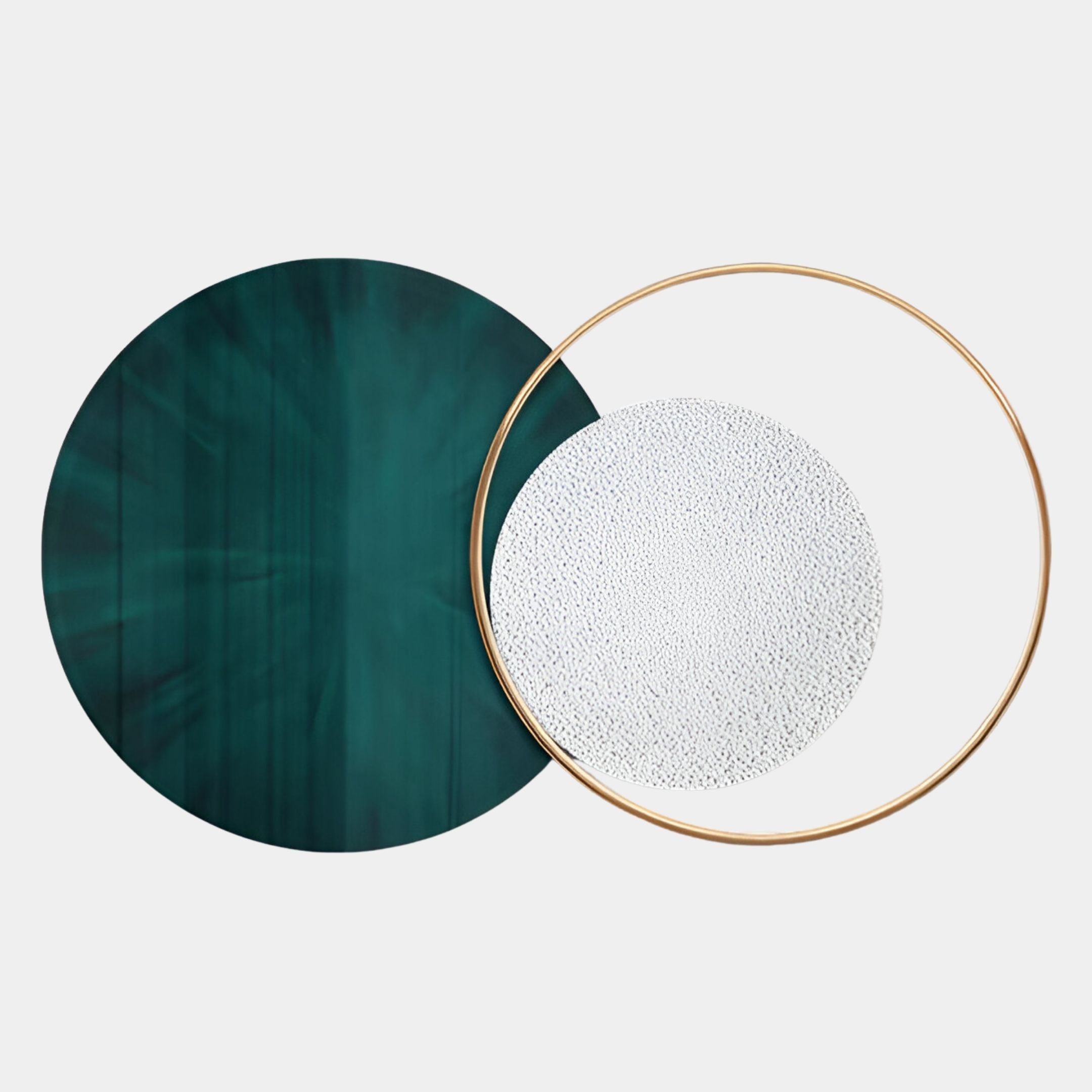 Auricara Deep Teal White Disc & Metal Ring 3D Wall Art