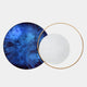 Auricara Cobalt Blue White Disc & Metal Ring 3D Wall Art
