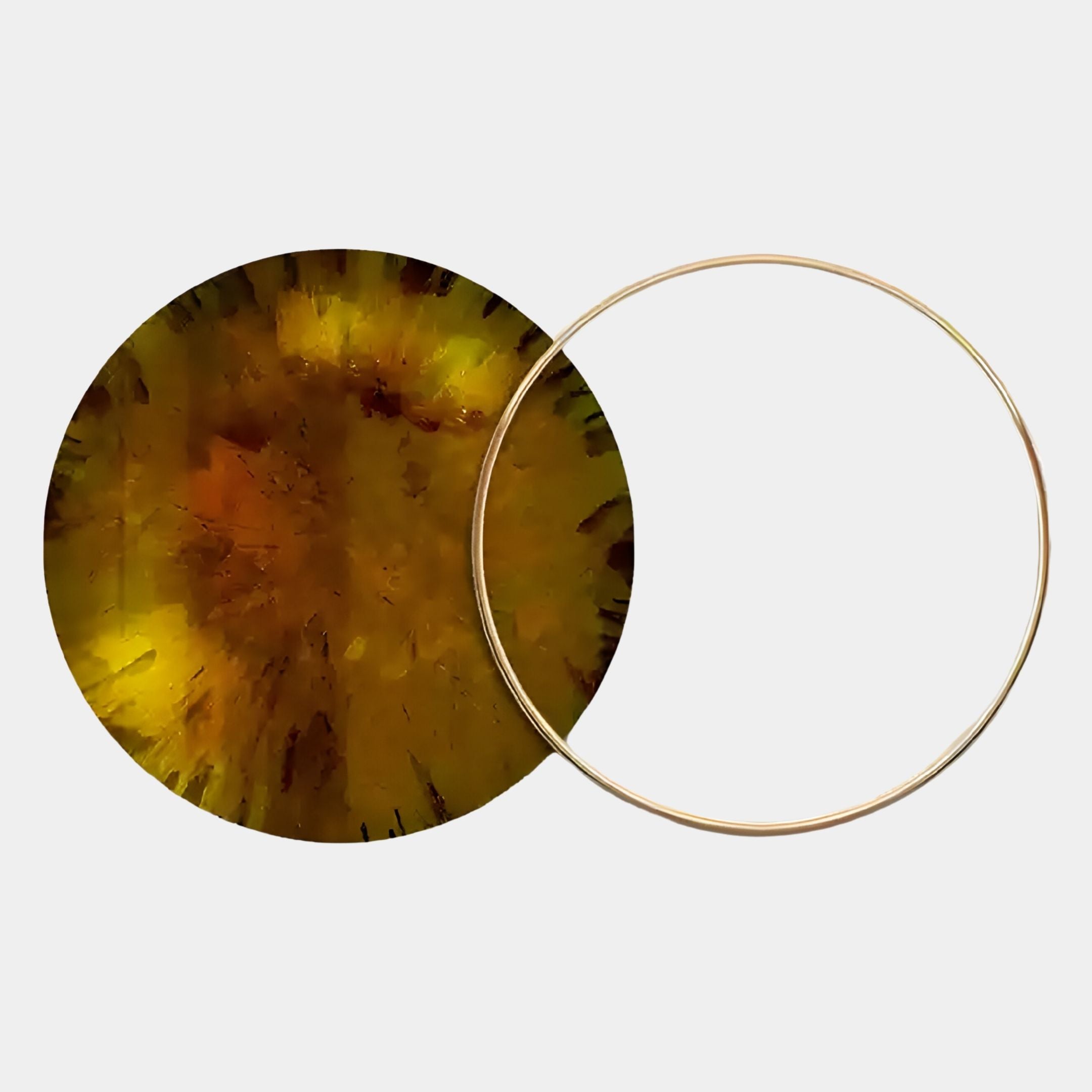 Auricara Amber Disc & Metal Ring 3D Wall Art