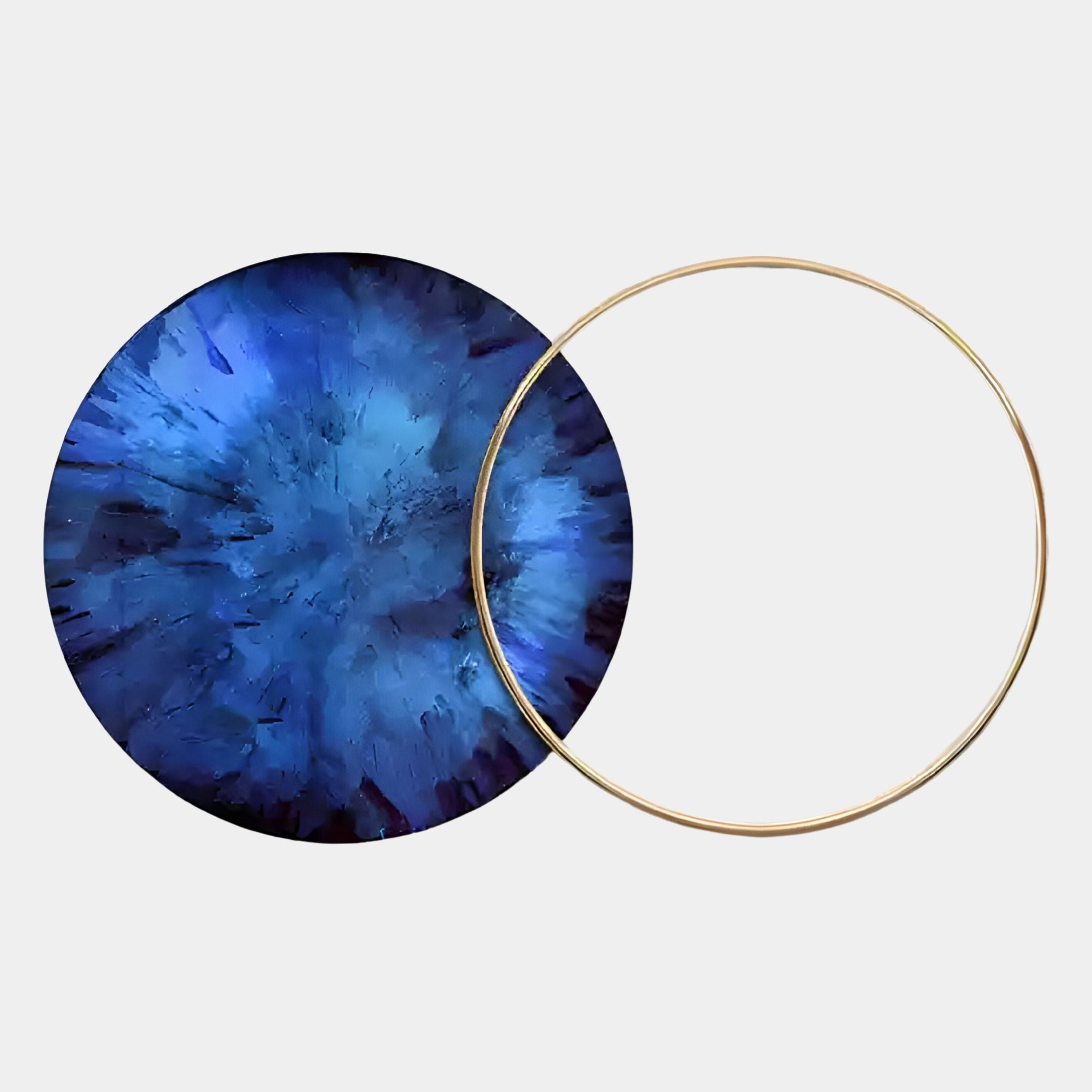 Auricara Cobalt Blue Disc & Metal Ring 3D Wall Art