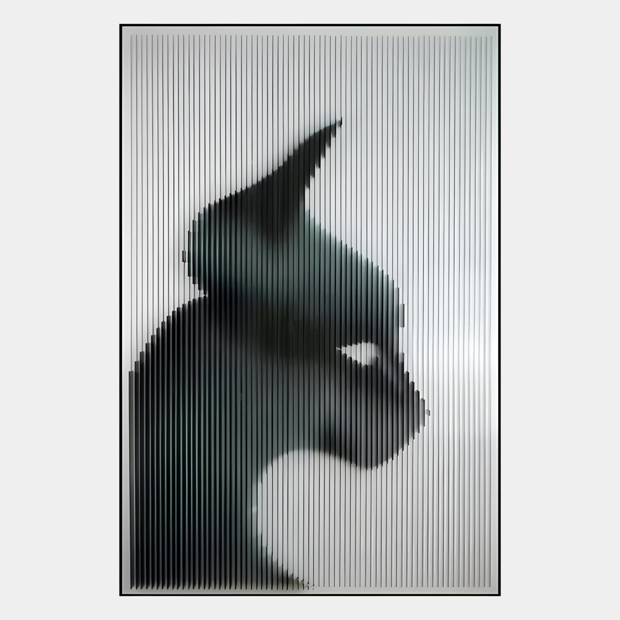 Panthra Shadow Black Acrylic Stripe 3D Wall Art
