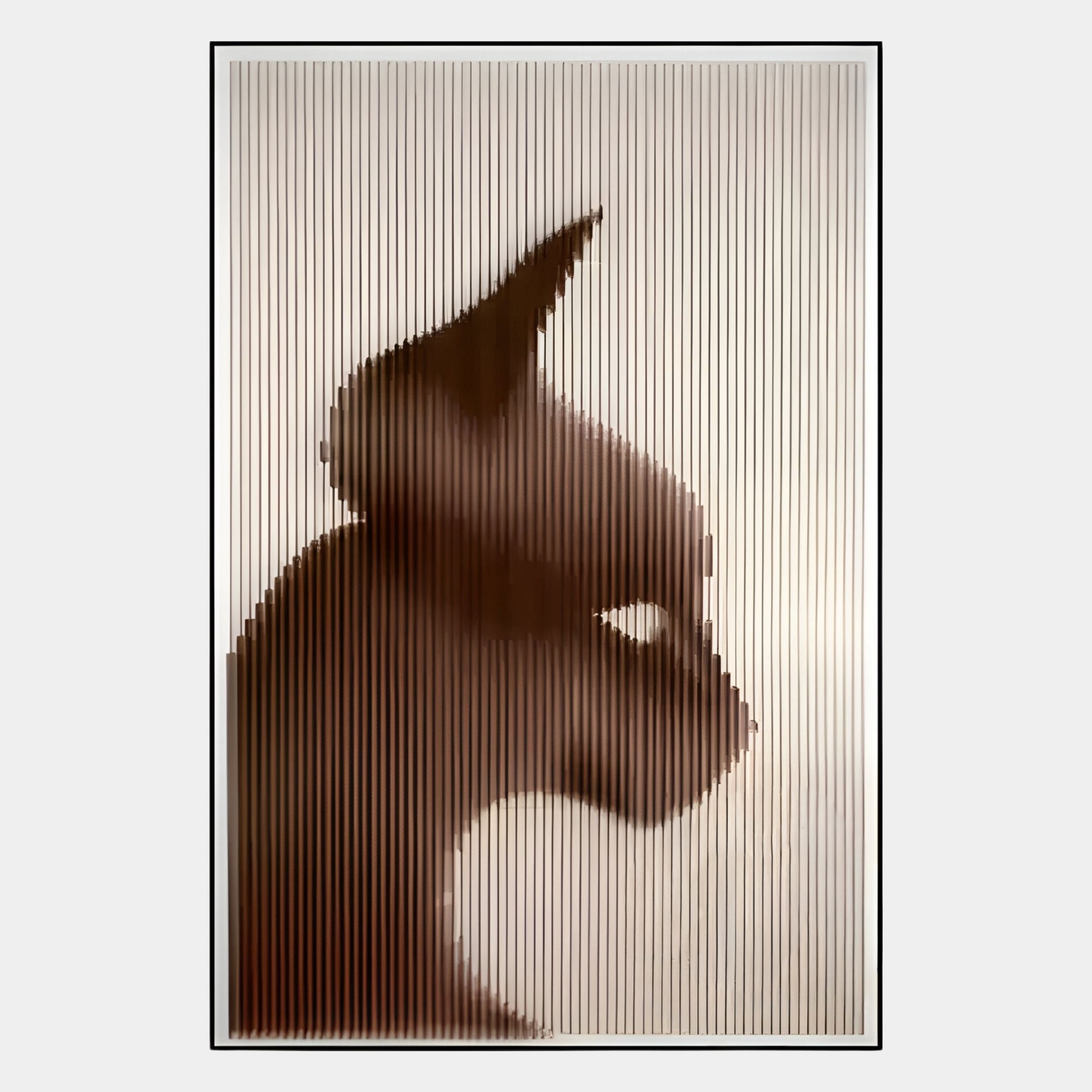 Panthra Cocoa Brown Acrylic Stripe 3D Wall Art