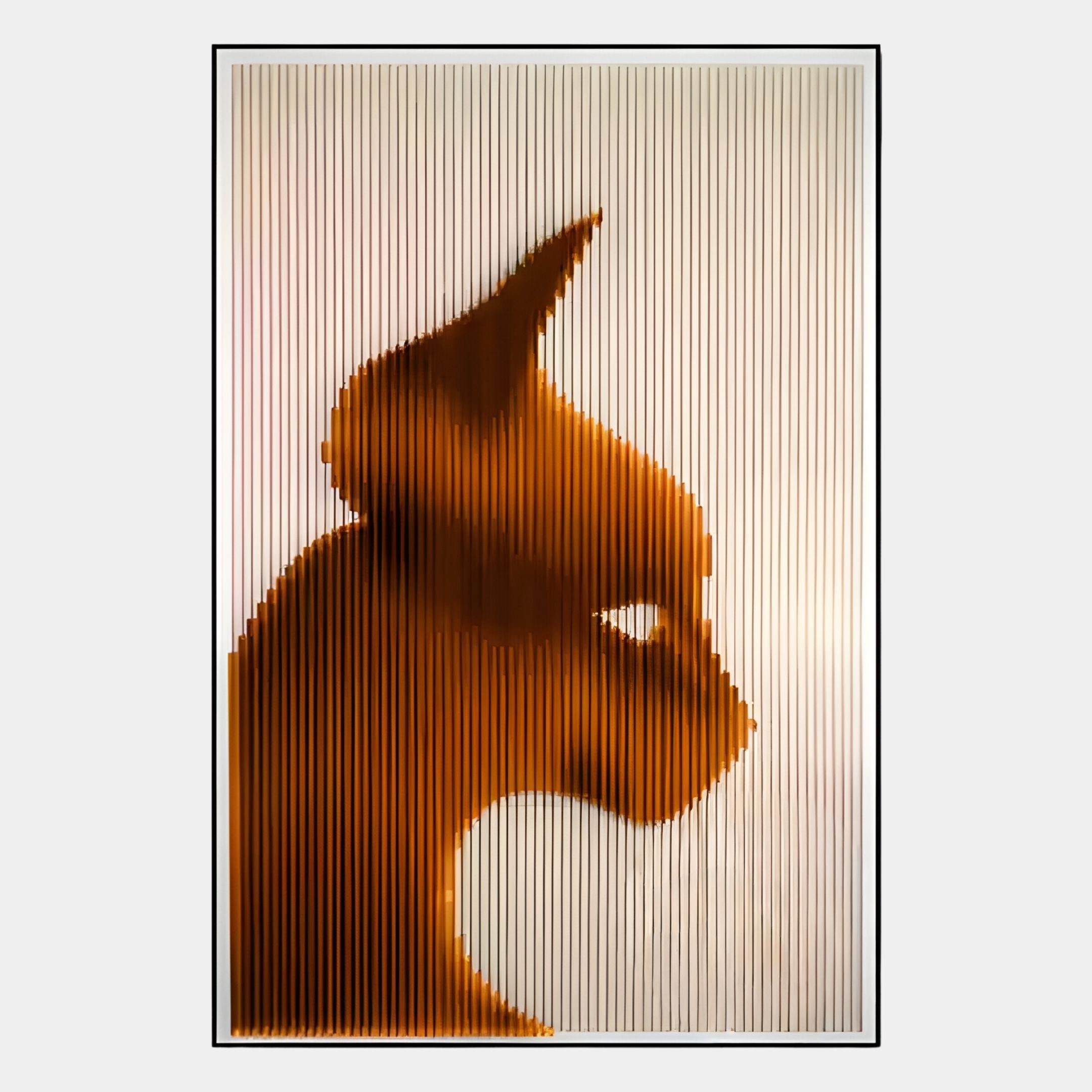 Panthra Ember Orange Acrylic Stripe 3D Wall Art