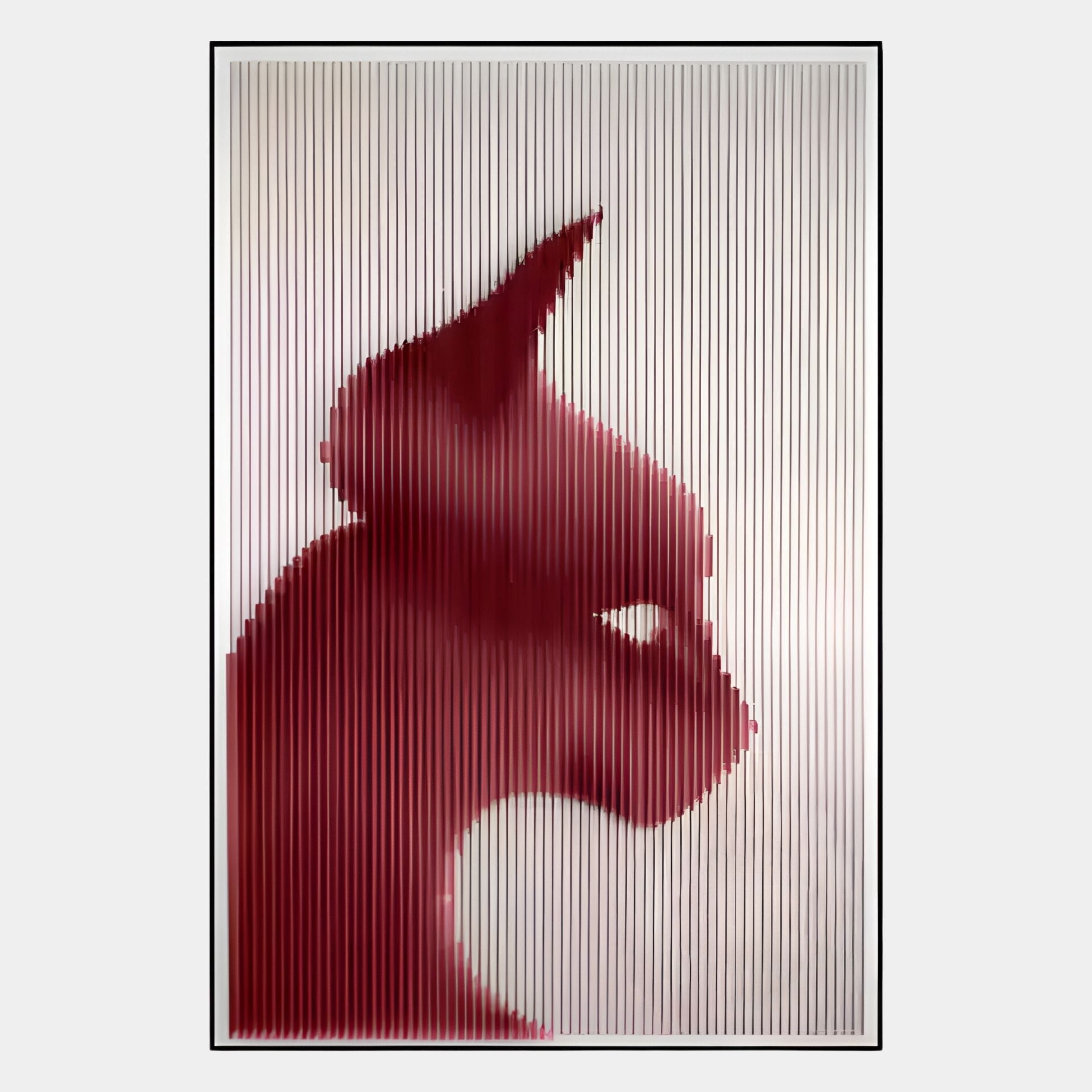 Panthra Crimson Red Acrylic Stripe 3D Wall Art