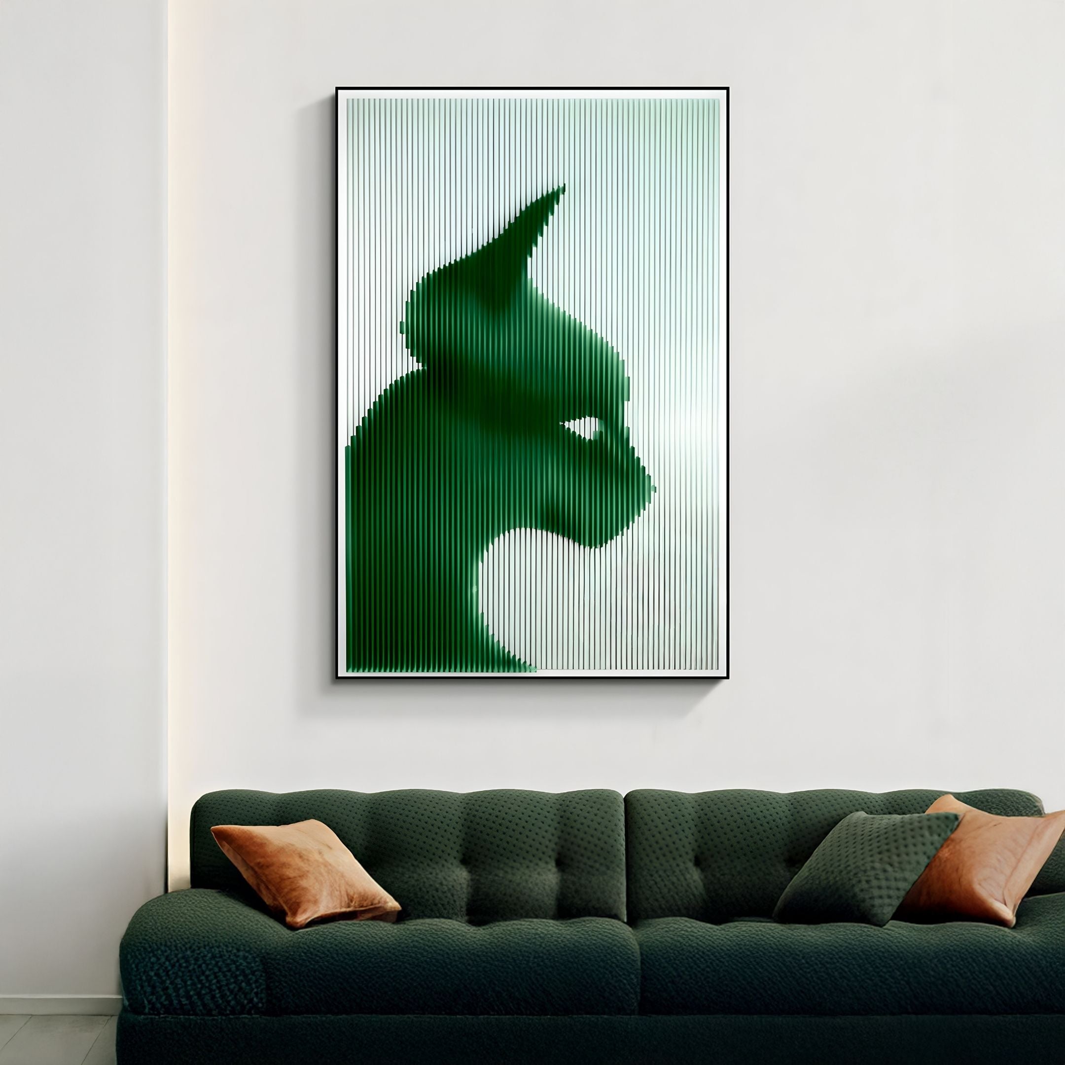 Panthra Emerald Green Acrylic Stripe 3D Wall Art