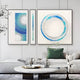Virelium 3-Set Azure Gradient Double Ring I Acrylic 3D Wall Art