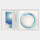 Virelium 3-Set Azure Gradient Double Ring I Acrylic 3D Wall Art