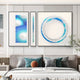 Virelium 3-Set Azure Gradient Double Ring II Acrylic 3D Wall Art