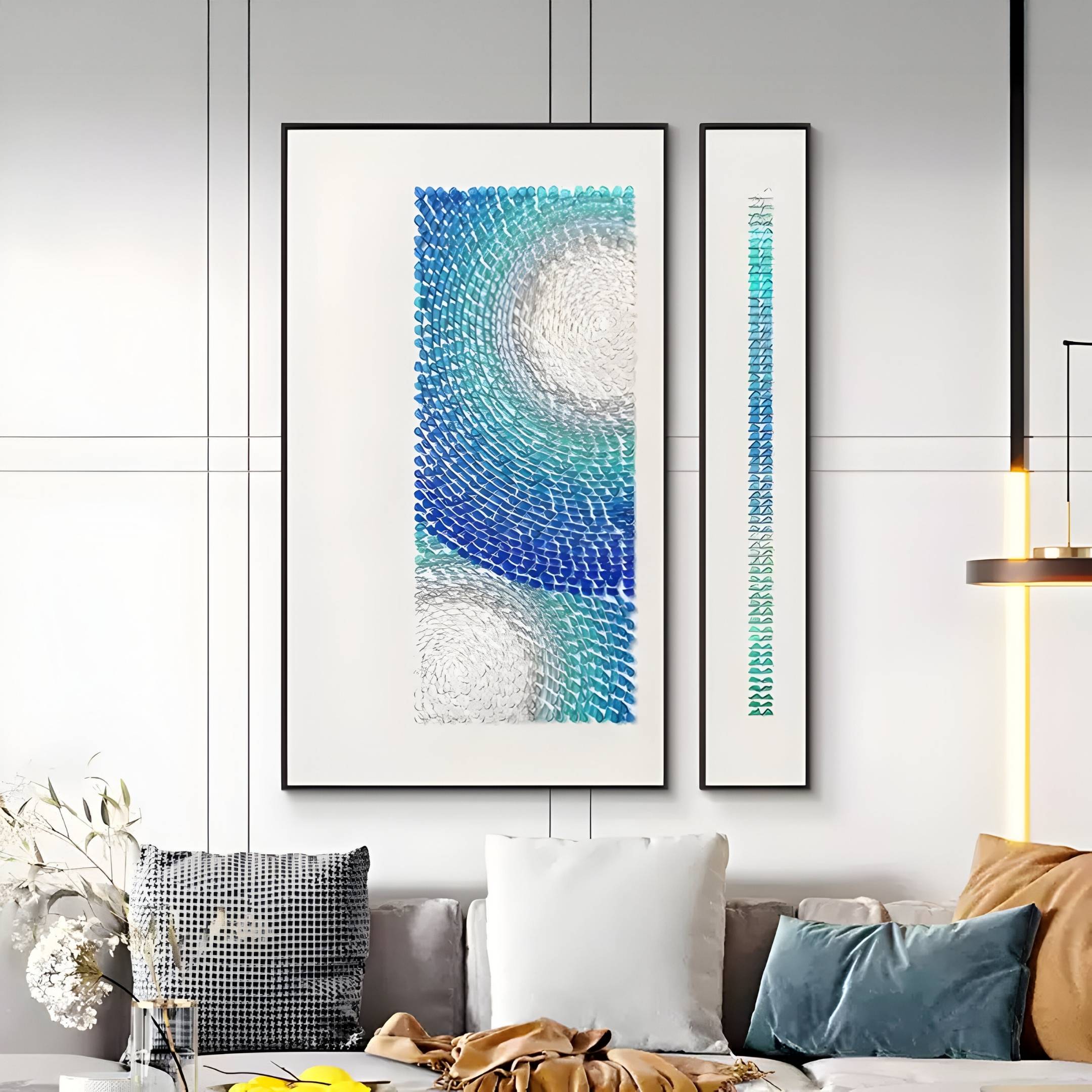 Virelium 2-Set Azure Gradient I Acrylic 3D Wall Art