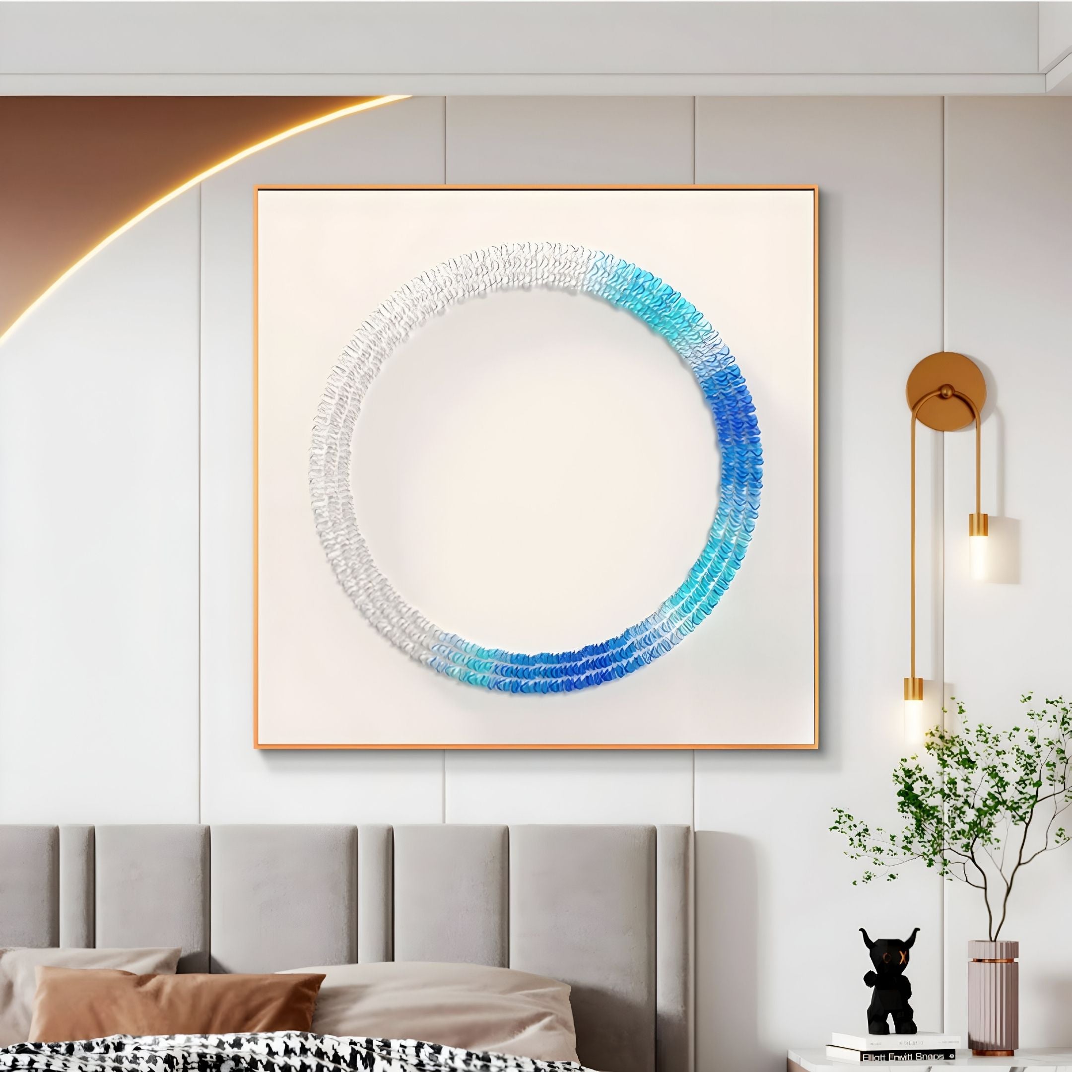 Virelium Azure Gradient Single Ring Acrylic 3D Wall Art
