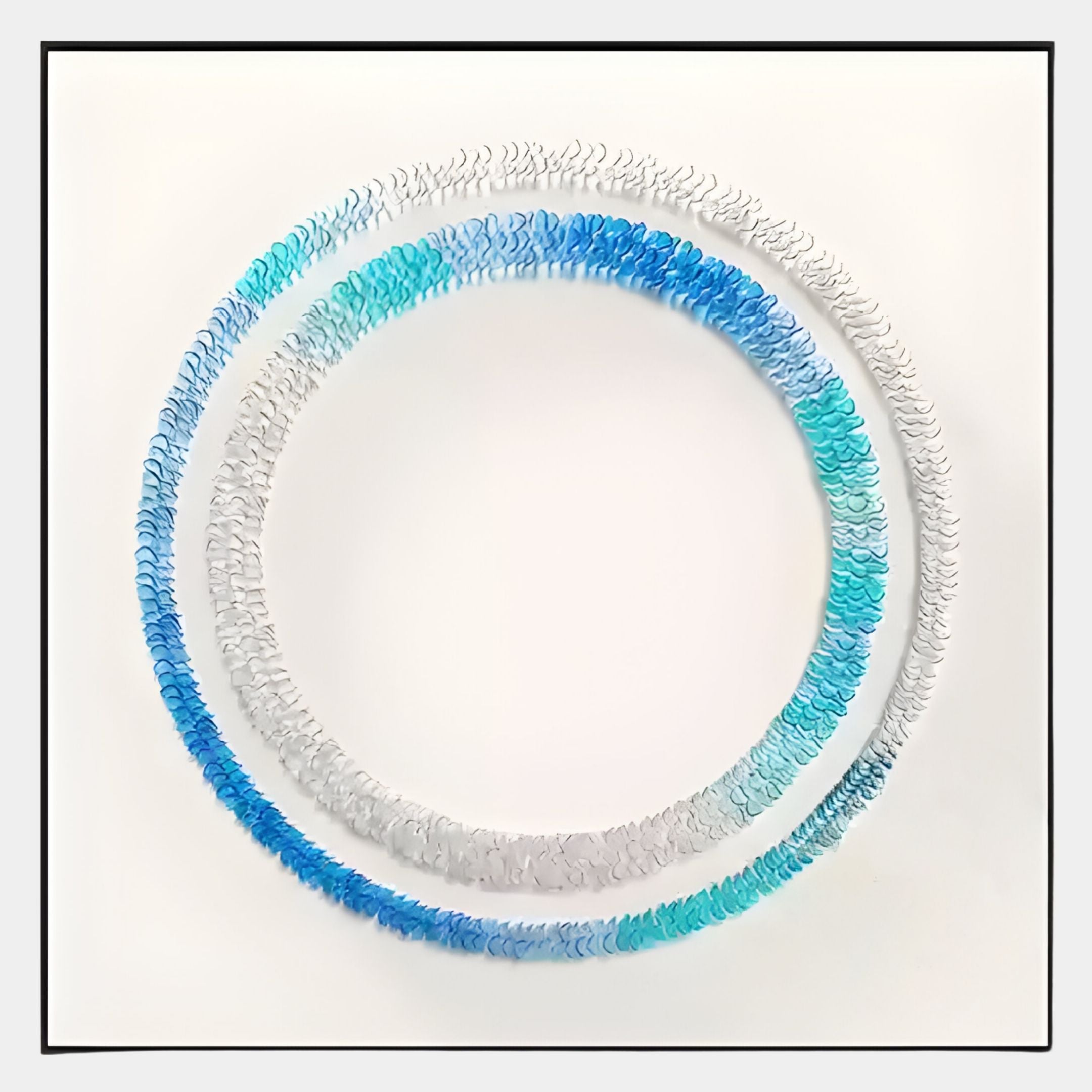 Virelium Azure Gradient Double Ring Acrylic 3D Wall Art